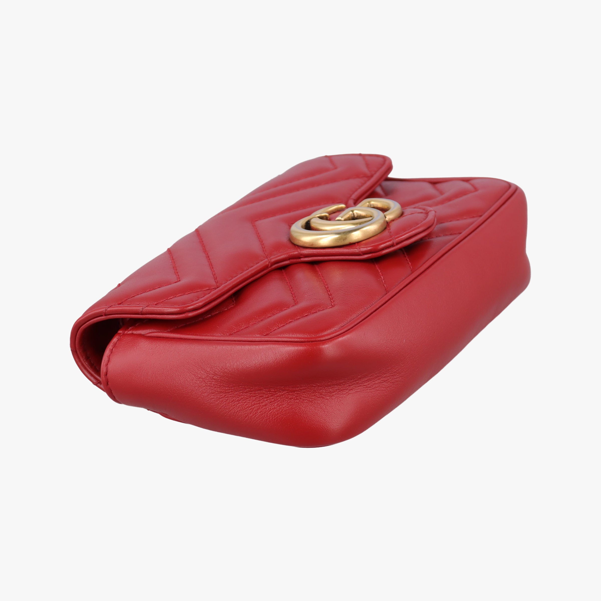 Pre-owned Gucci GG Marmont Red Leather 476433 shoulderbag | stylenewstar