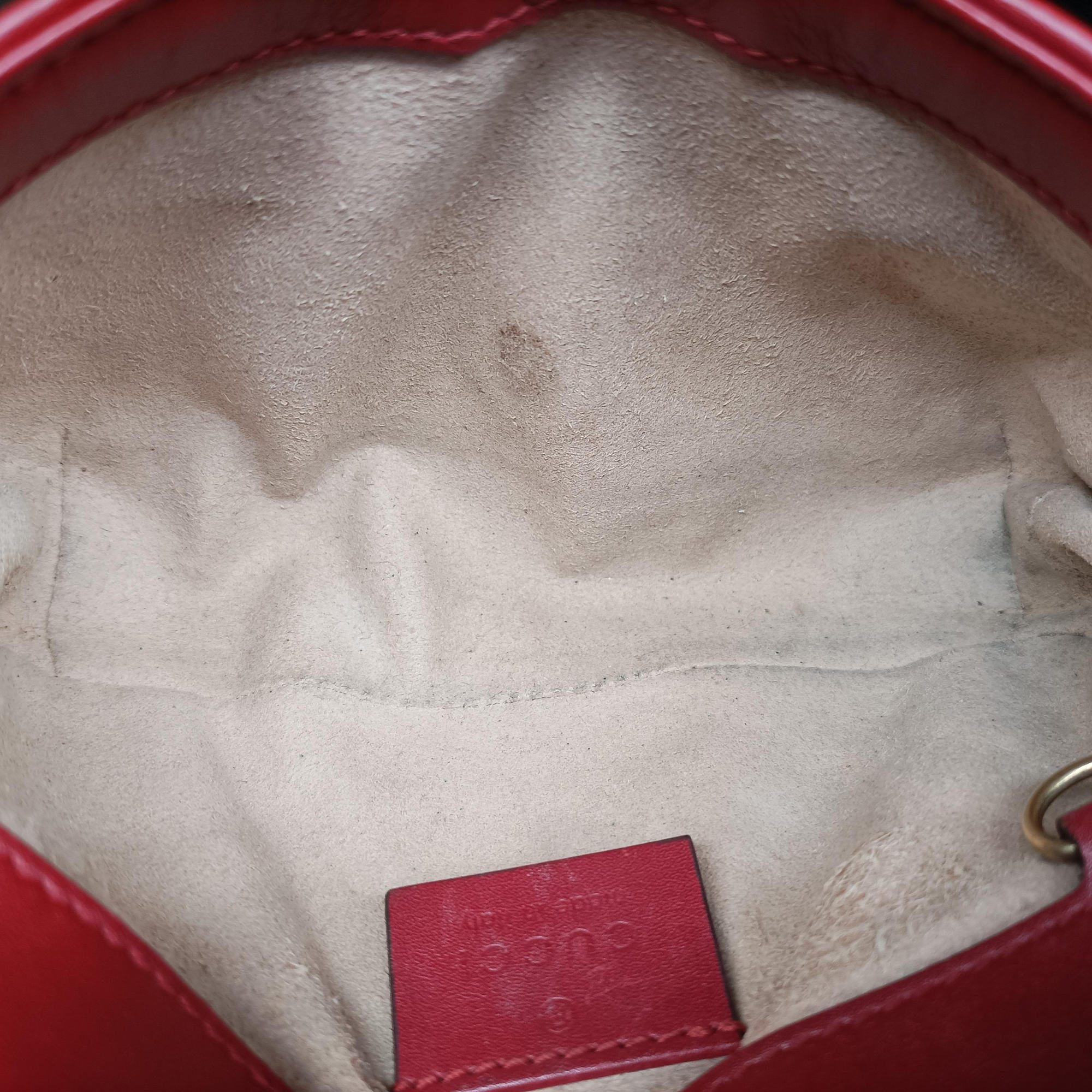 Pre-owned Gucci GG Marmont Red Leather 476433 shoulderbag | stylenewstar