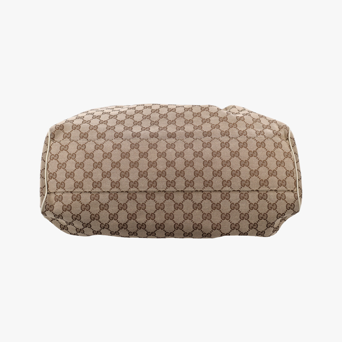 Pre-owned Gucci Sukey White×Beige canvas×leather 211943 handbag | stylenewstar