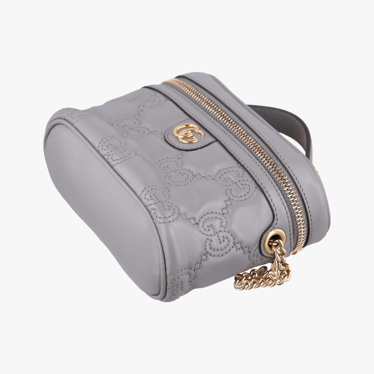 Pre-owned Gucci GG Matelasse Grey Leather 723770 shoulderbag | stylenewstar