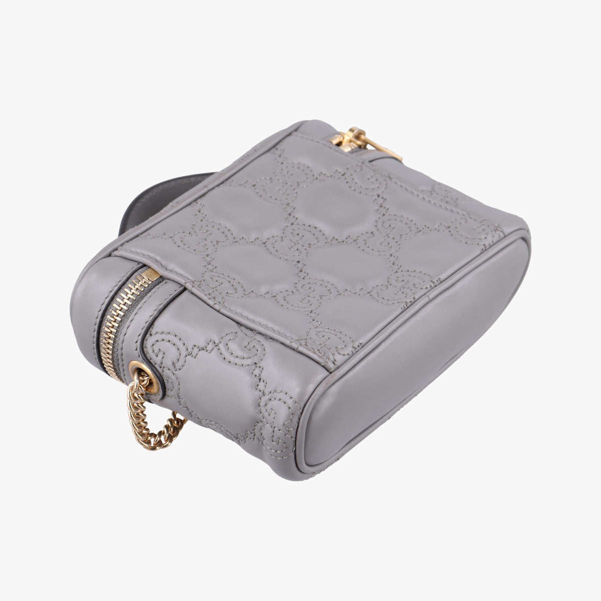 Pre-owned Gucci GG Matelasse Grey Leather 723770 shoulderbag | stylenewstar