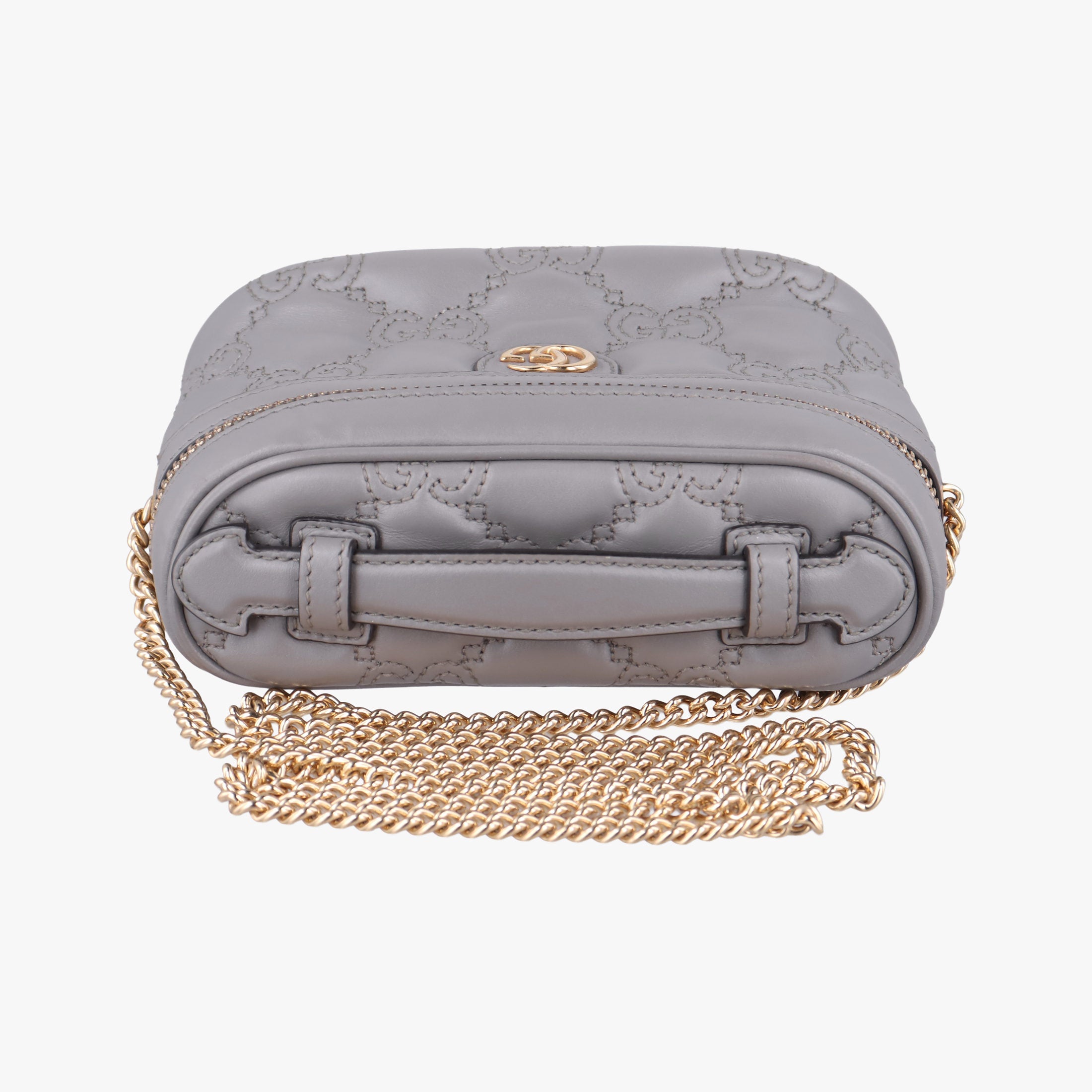 Pre-owned Gucci GG Matelasse Grey Leather 723770 shoulderbag | stylenewstar