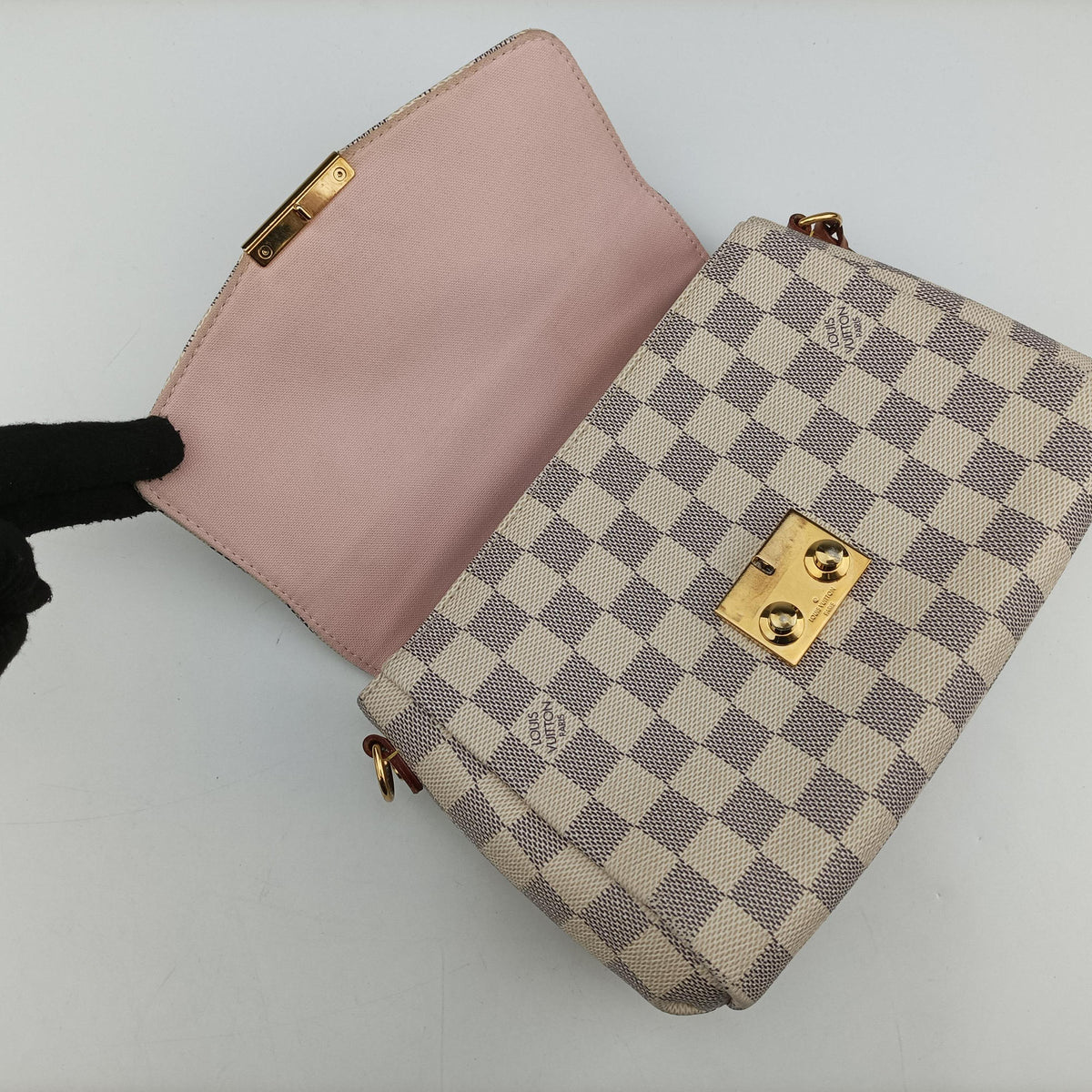 Secondhand Louis Vuitton CROISETTE Azur Damier Canvas N41581 shoulderbag | stylenewstar