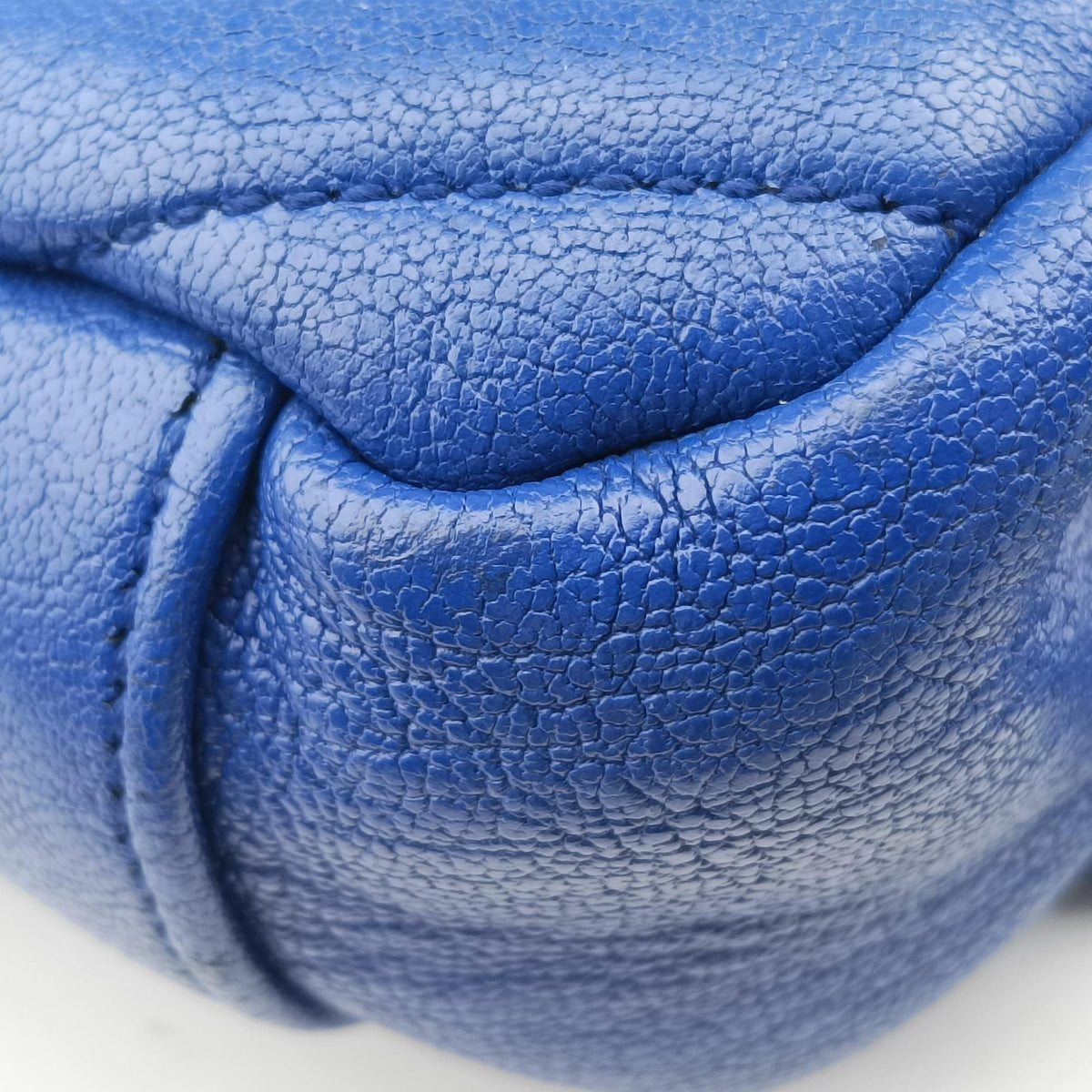 Pre-owned Yves Saint Laurent COLLEGE Blue Leather 392737 shoulderbag | stylenewstar