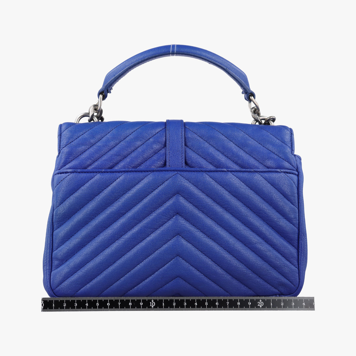 Pre-owned Yves Saint Laurent COLLEGE Blue Leather 392737 shoulderbag | stylenewstar