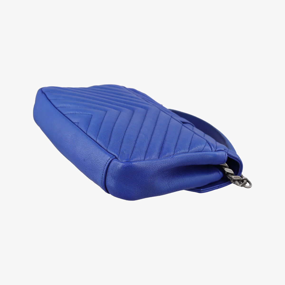 Pre-owned Yves Saint Laurent COLLEGE Blue Leather 392737 shoulderbag | stylenewstar