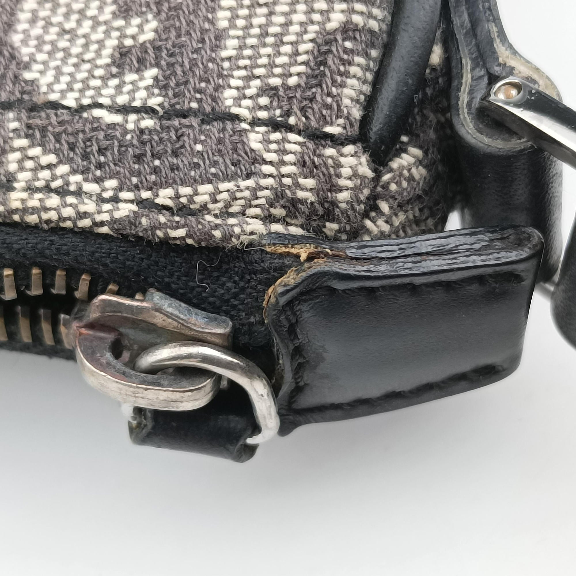 Vintage Christian Dior Trotter Double Saddle Grey×Brown Jacquard  shoulderbag | stylenewstar