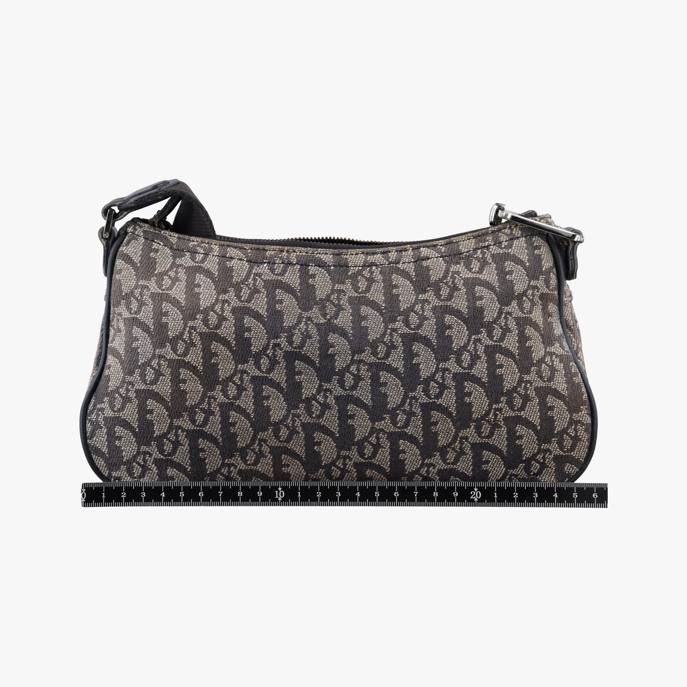 Vintage Christian Dior Trotter Double Saddle Grey×Brown Jacquard  shoulderbag | stylenewstar