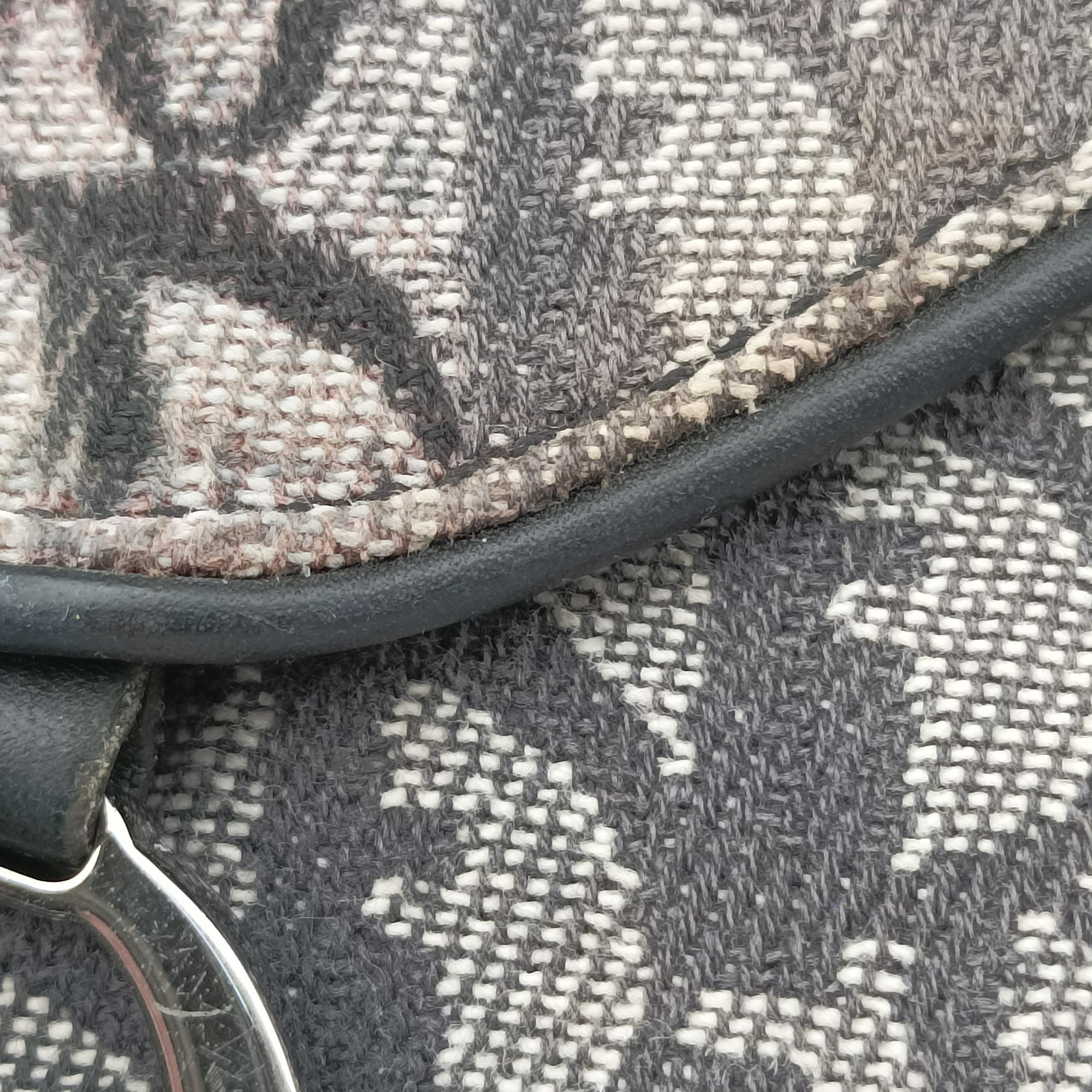 Vintage Christian Dior Trotter Double Saddle Grey×Brown Jacquard  shoulderbag | stylenewstar