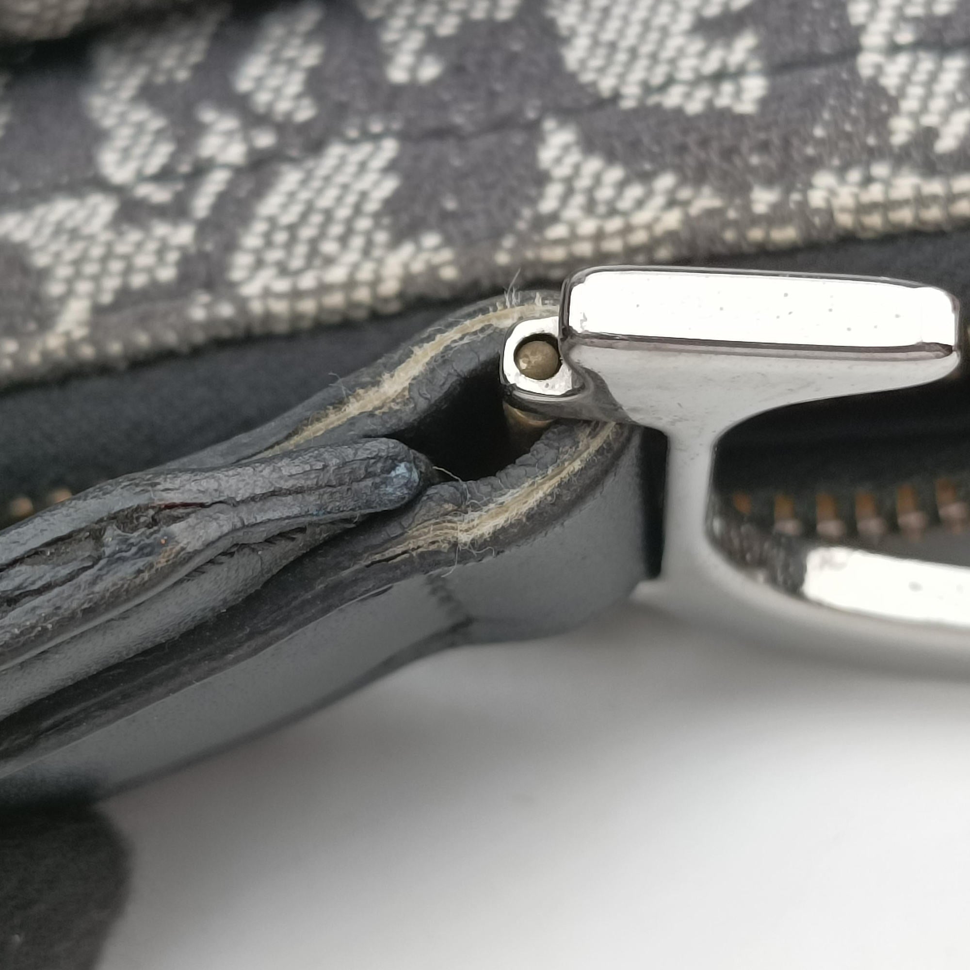 Vintage Christian Dior Trotter Double Saddle Grey×Brown Jacquard  shoulderbag | stylenewstar