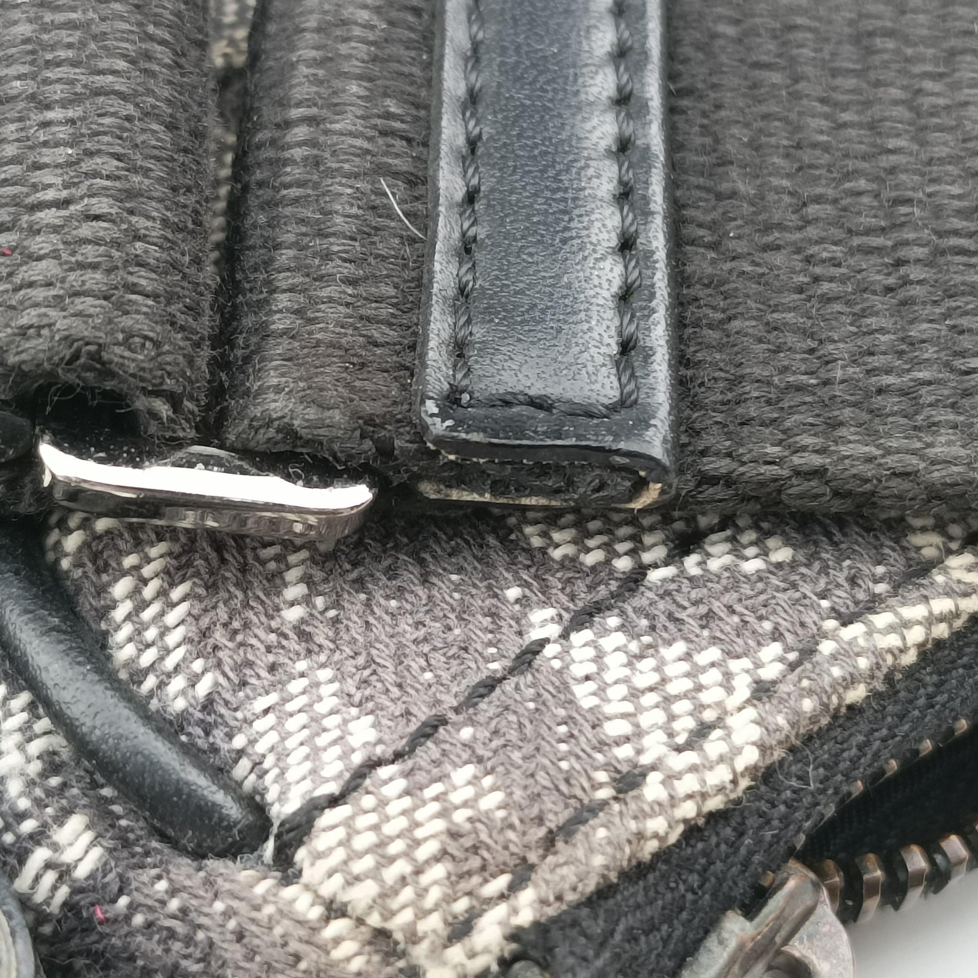 Vintage Christian Dior Trotter Double Saddle Grey×Brown Jacquard  shoulderbag | stylenewstar