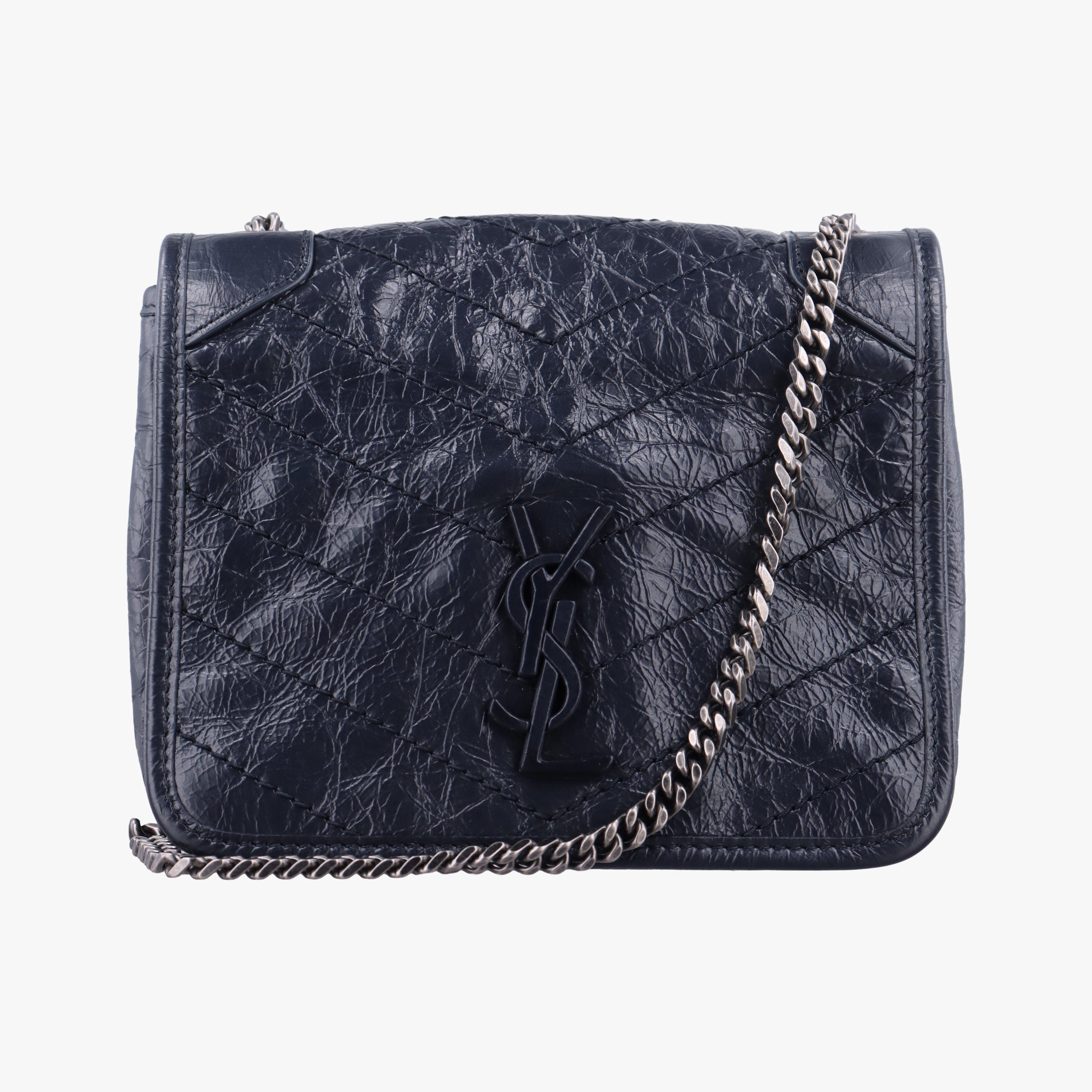 Secondhand Yves Saint Laurent Niki Navy Leather 583103 shoulderbag | stylenewstar