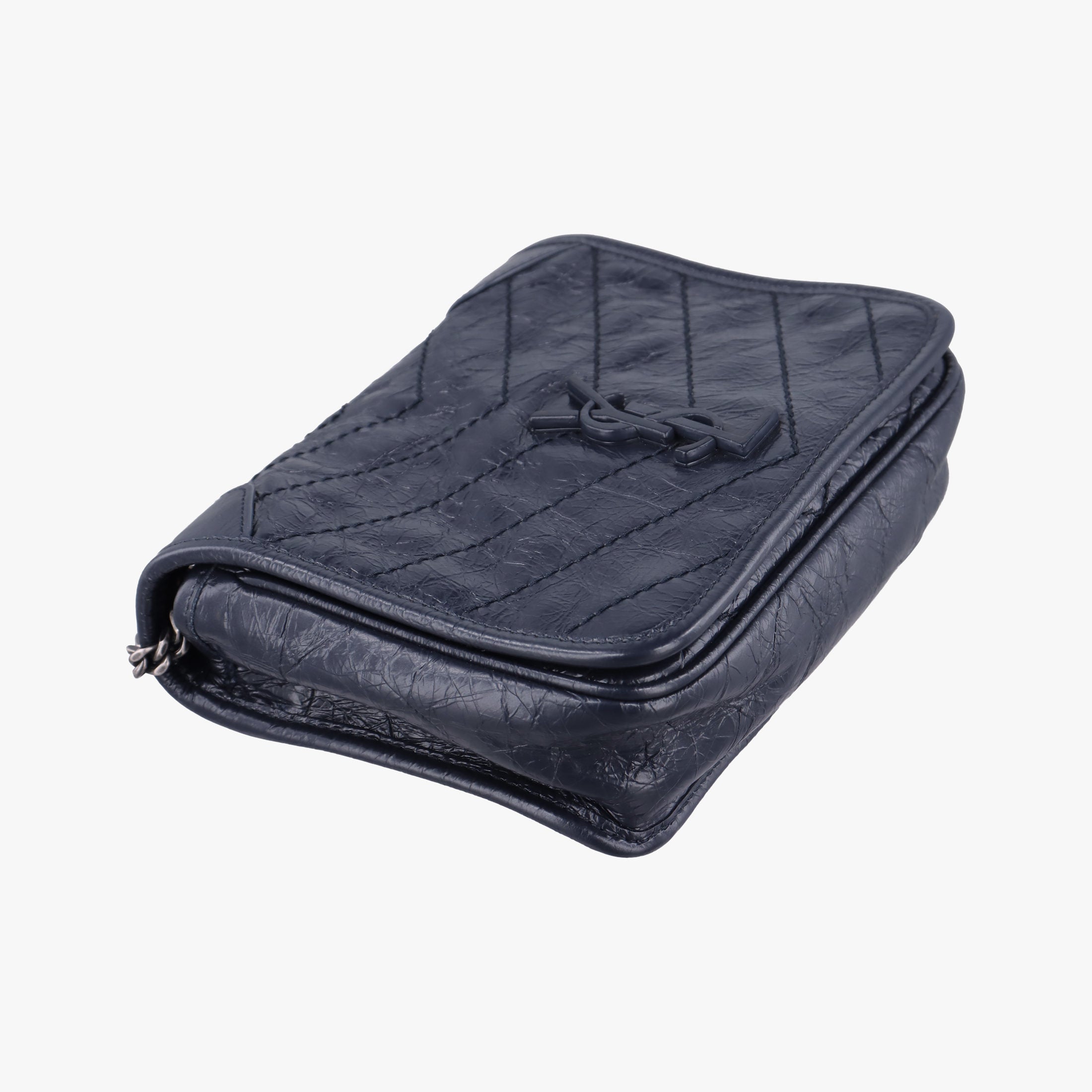 Secondhand Yves Saint Laurent Niki Navy Leather 583103 shoulderbag | stylenewstar
