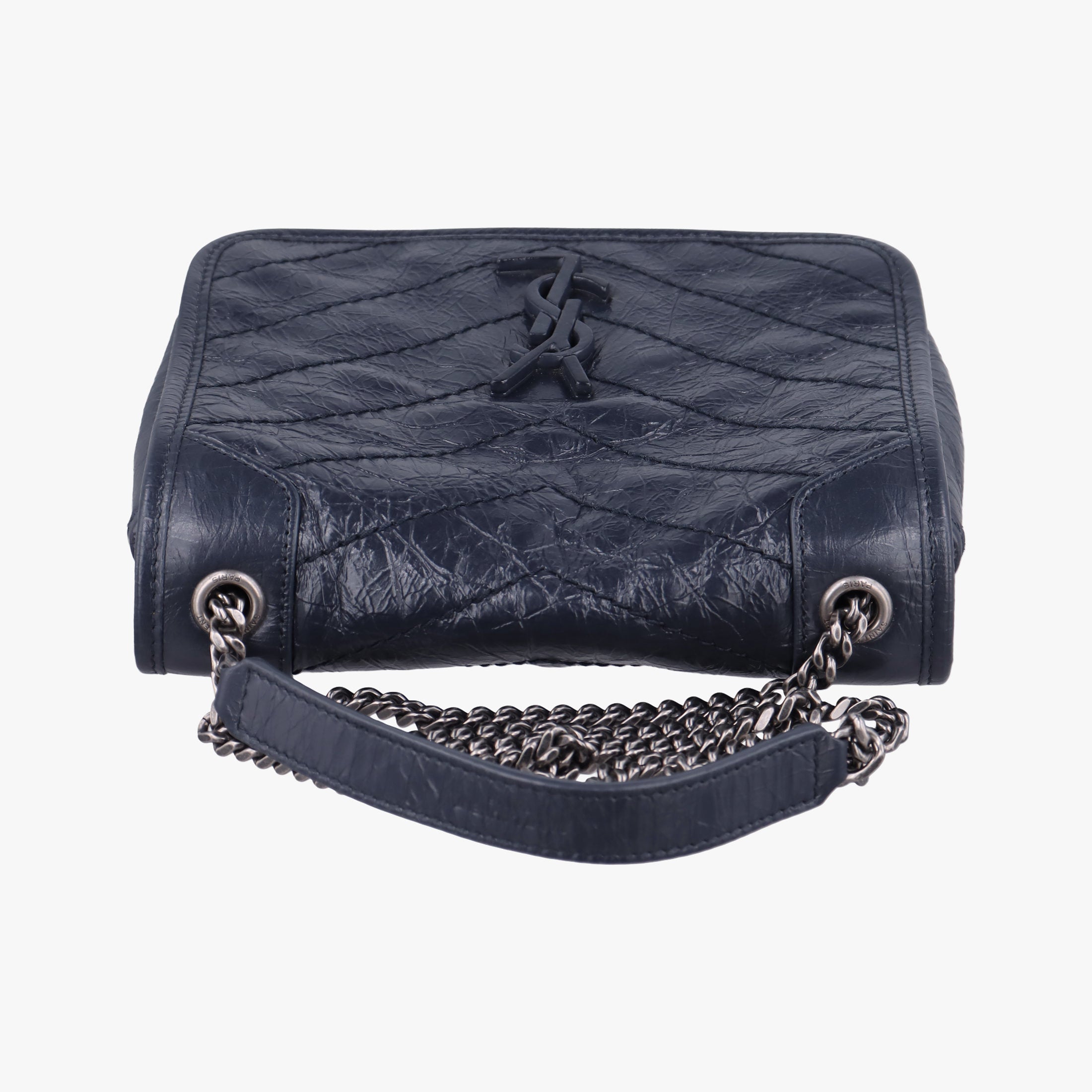 Secondhand Yves Saint Laurent Niki Navy Leather 583103 shoulderbag | stylenewstar