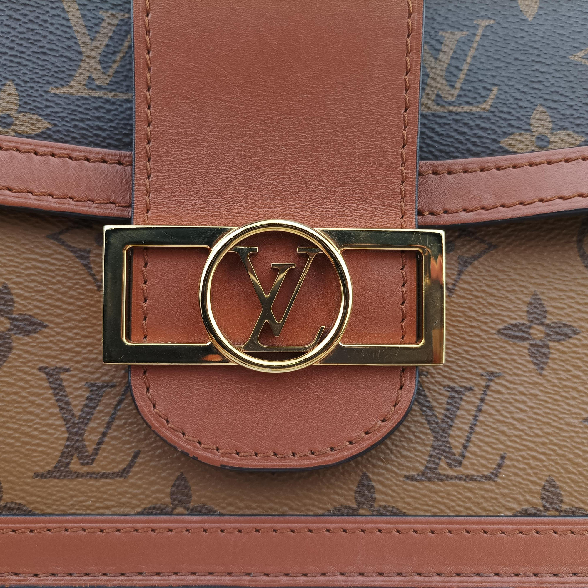 Pre-owned Louis Vuitton DAUPHINE brown Monogram Reverse M45958 shoulderbag | stylenewstar
