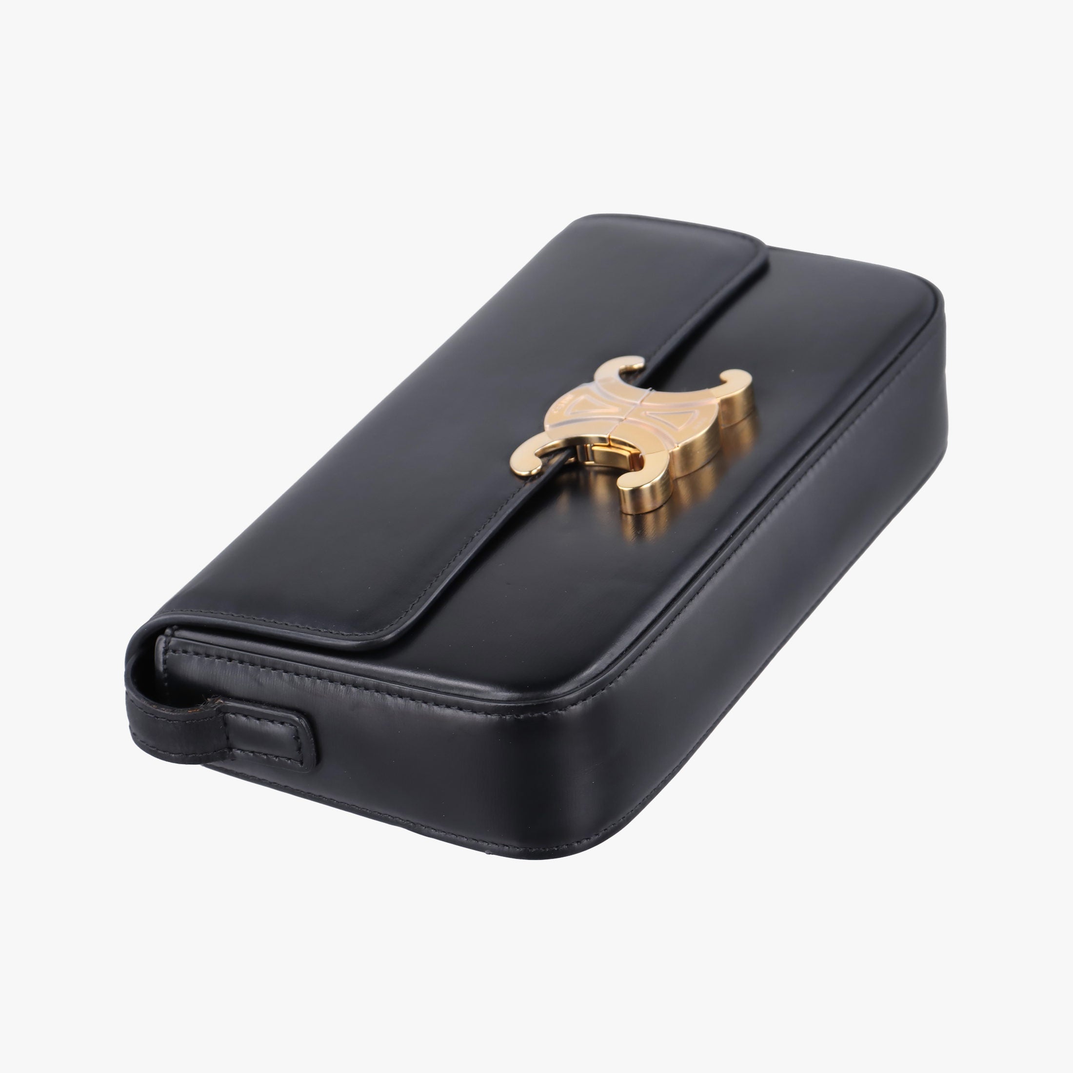 Secondhand Celine Claude Triomphe Black Leather  shoulderbag | stylenewstar