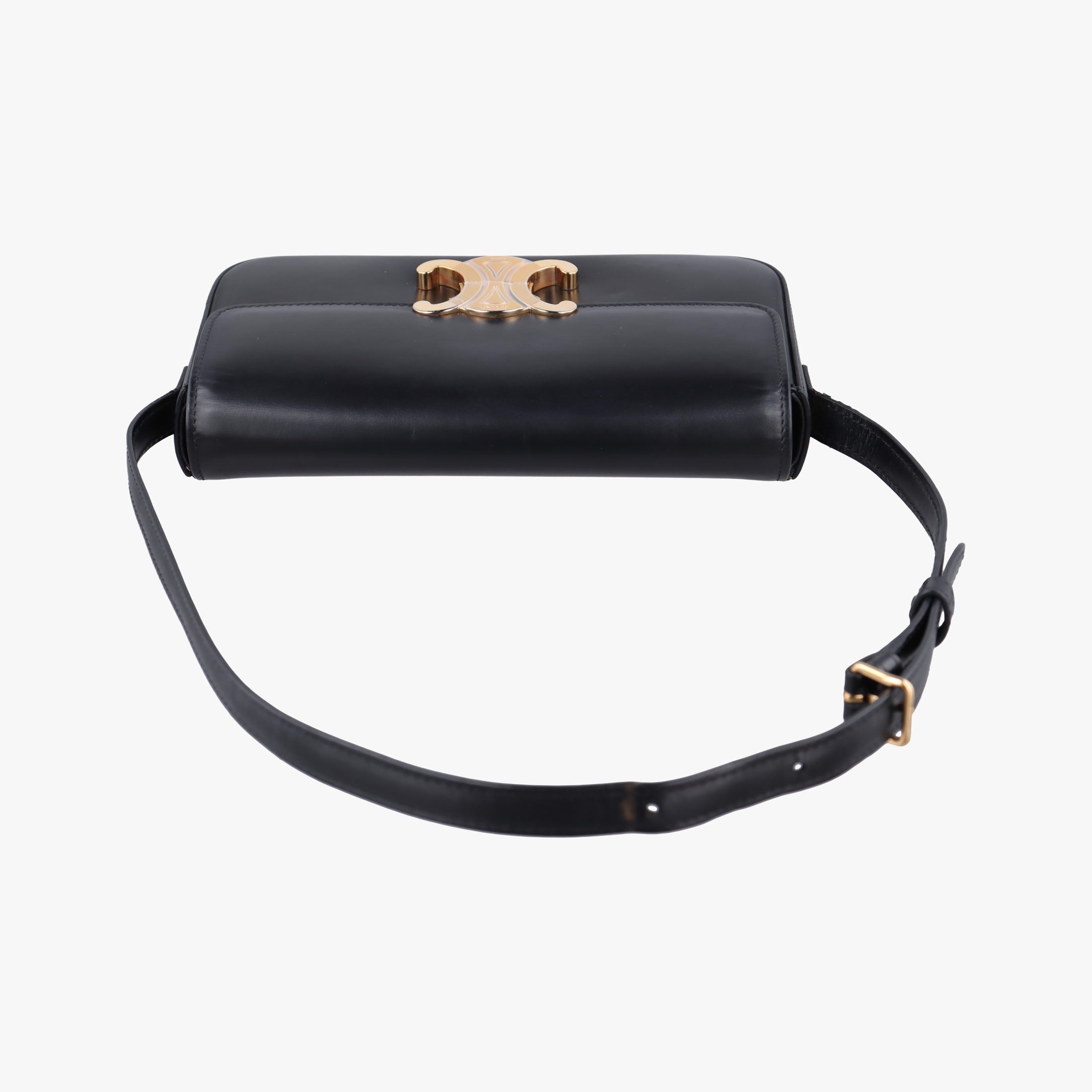 Secondhand Celine Claude Triomphe Black Leather  shoulderbag | stylenewstar