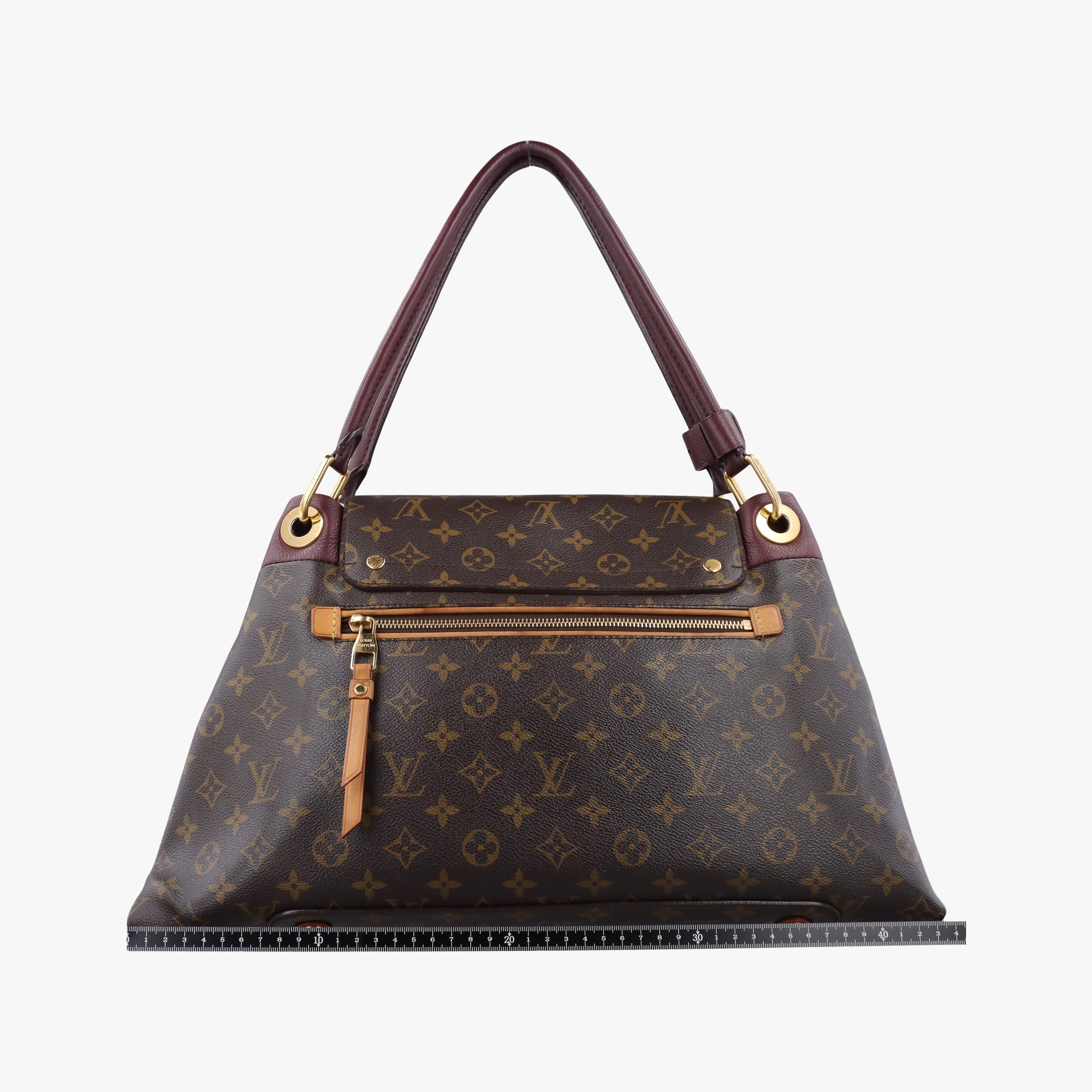 Vintage Louis Vuitton OLYMPE Brown×QUETSCHE Monogram Canvas×calf leather M40926 handbag | stylenewstar