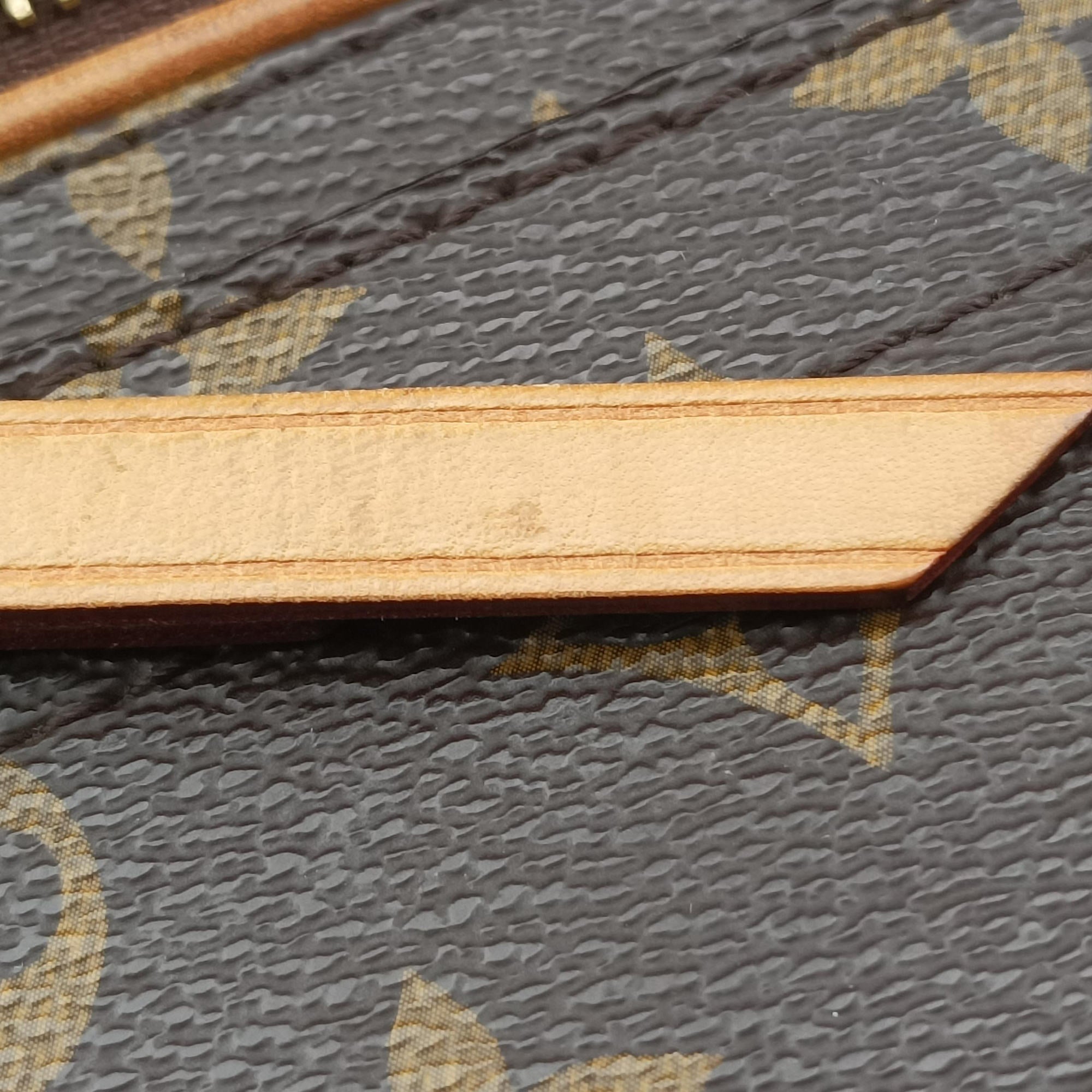 Vintage Louis Vuitton OLYMPE Brown×QUETSCHE Monogram Canvas×calf leather M40926 handbag | stylenewstar