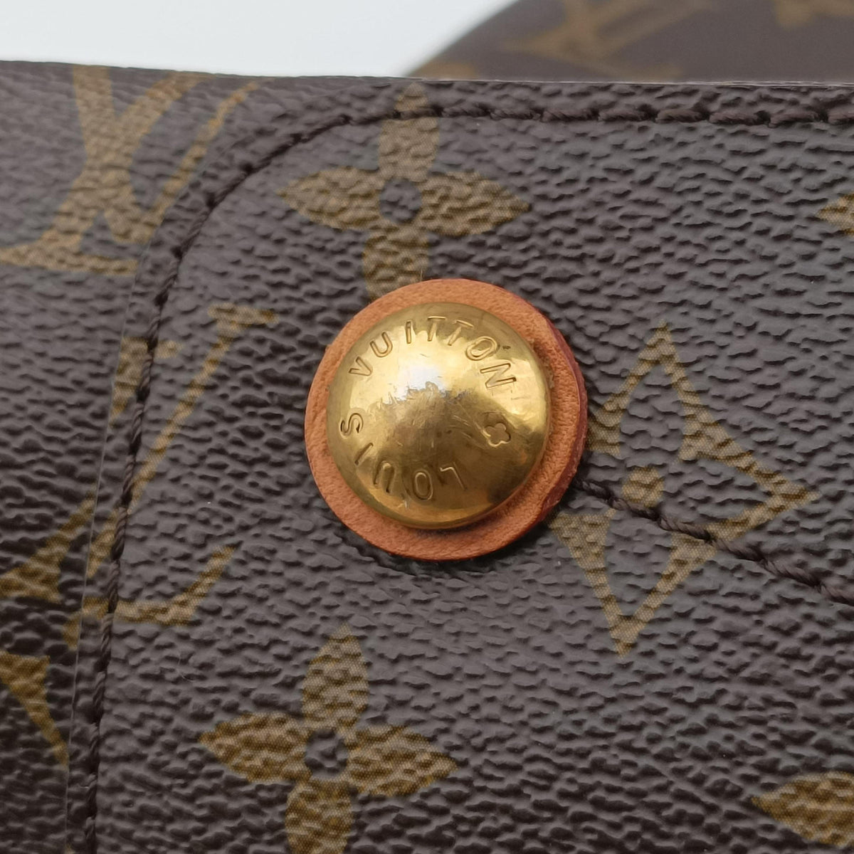 Vintage Louis Vuitton OLYMPE Brown×QUETSCHE Monogram Canvas×calf leather M40926 handbag | stylenewstar