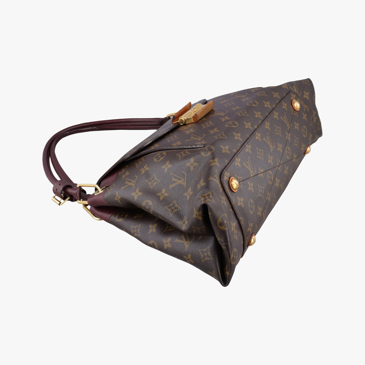 Vintage Louis Vuitton OLYMPE Brown×QUETSCHE Monogram Canvas×calf leather M40926 handbag | stylenewstar