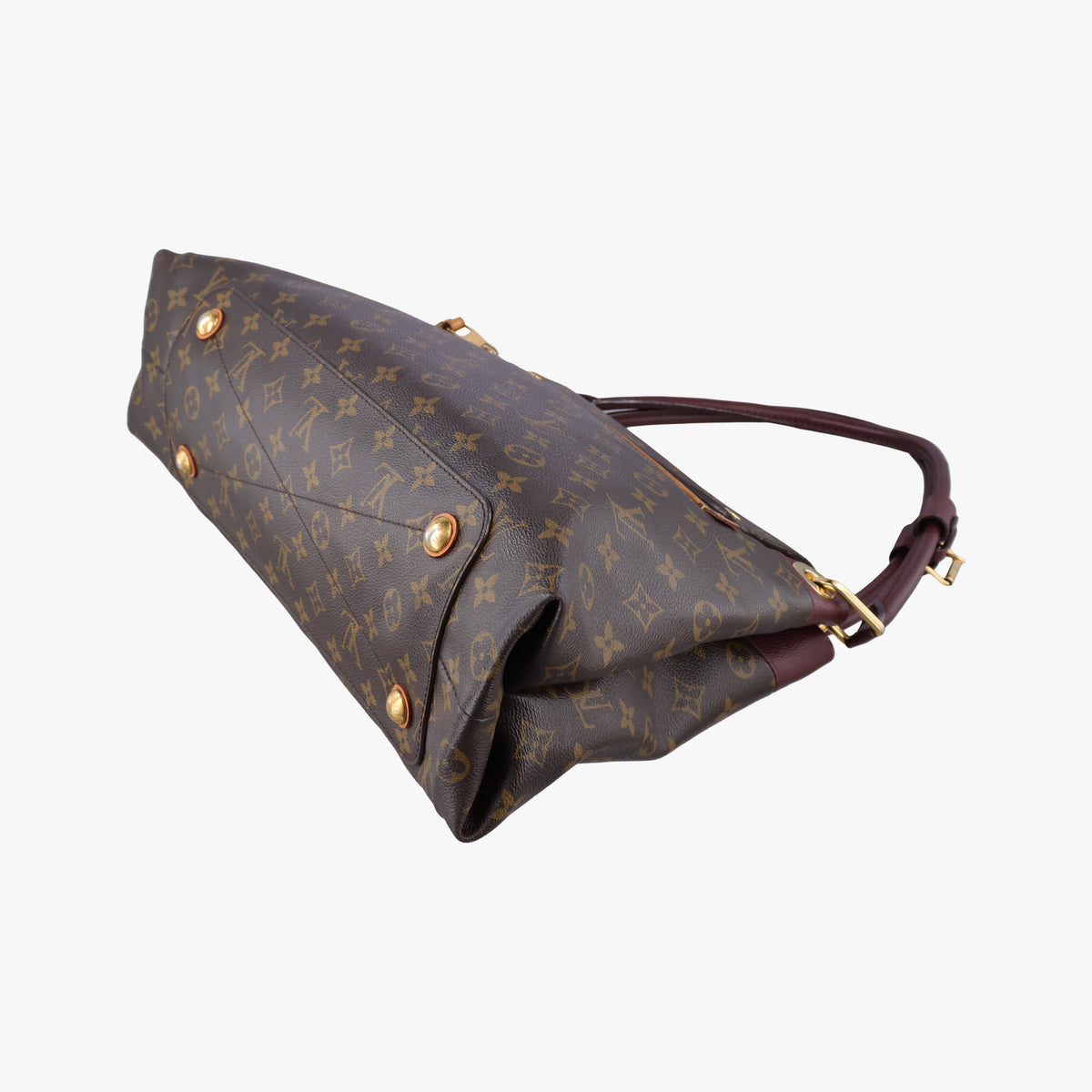Vintage Louis Vuitton OLYMPE Brown×QUETSCHE Monogram Canvas×calf leather M40926 handbag | stylenewstar