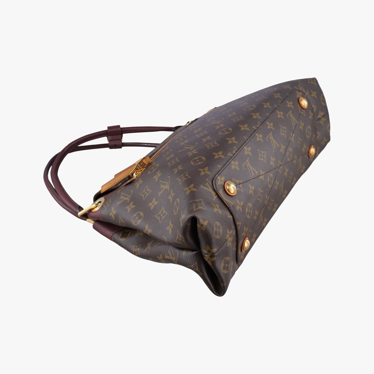 Vintage Louis Vuitton OLYMPE Brown×QUETSCHE Monogram Canvas×calf leather M40926 handbag | stylenewstar