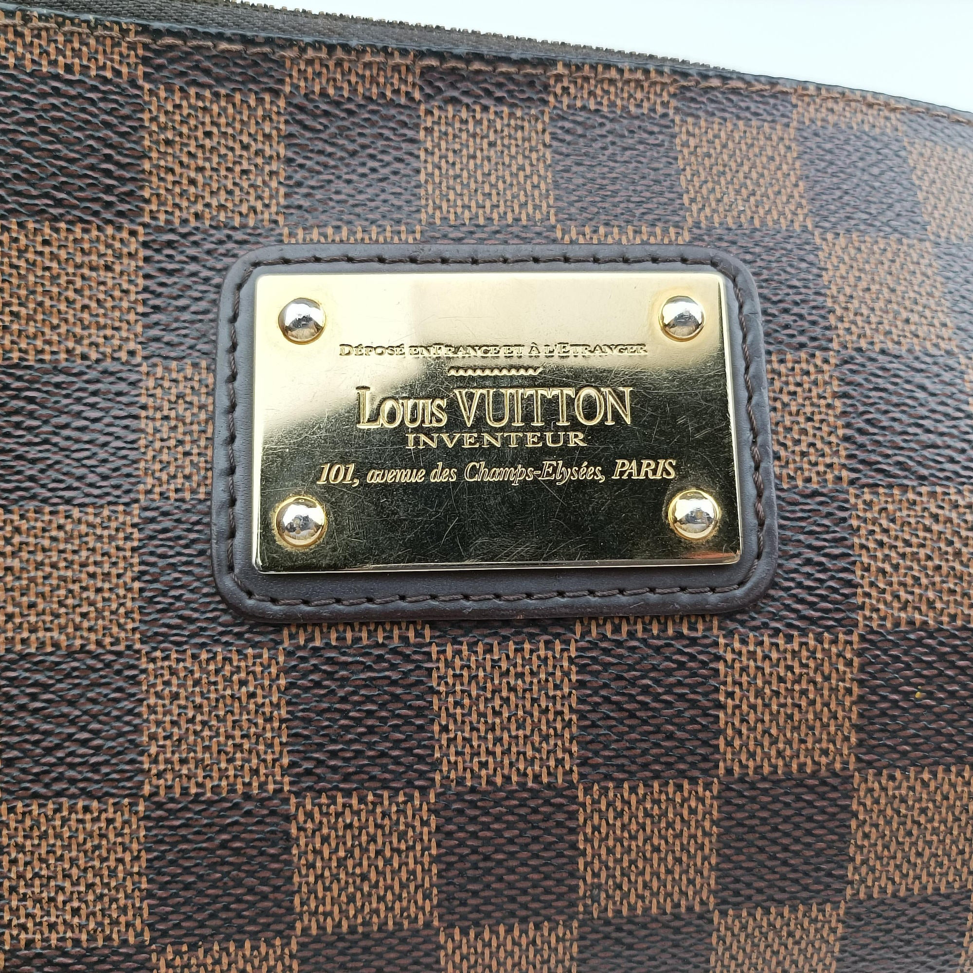 Pre-owned Louis Vuitton EVA EBENE Damier Canvas N55213 handbag | stylenewstar
