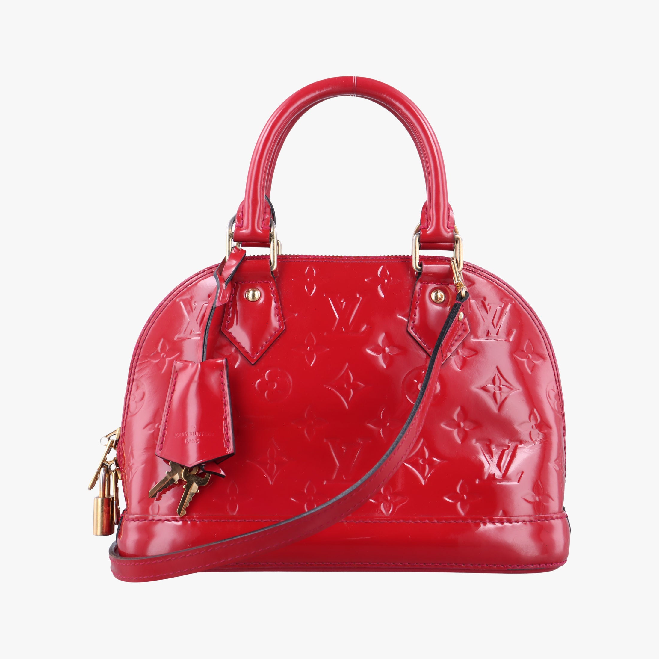 Pre-owned Louis Vuitton Alma BB pomme d'amour Vernis M91606 shoulderbag | stylenewstar