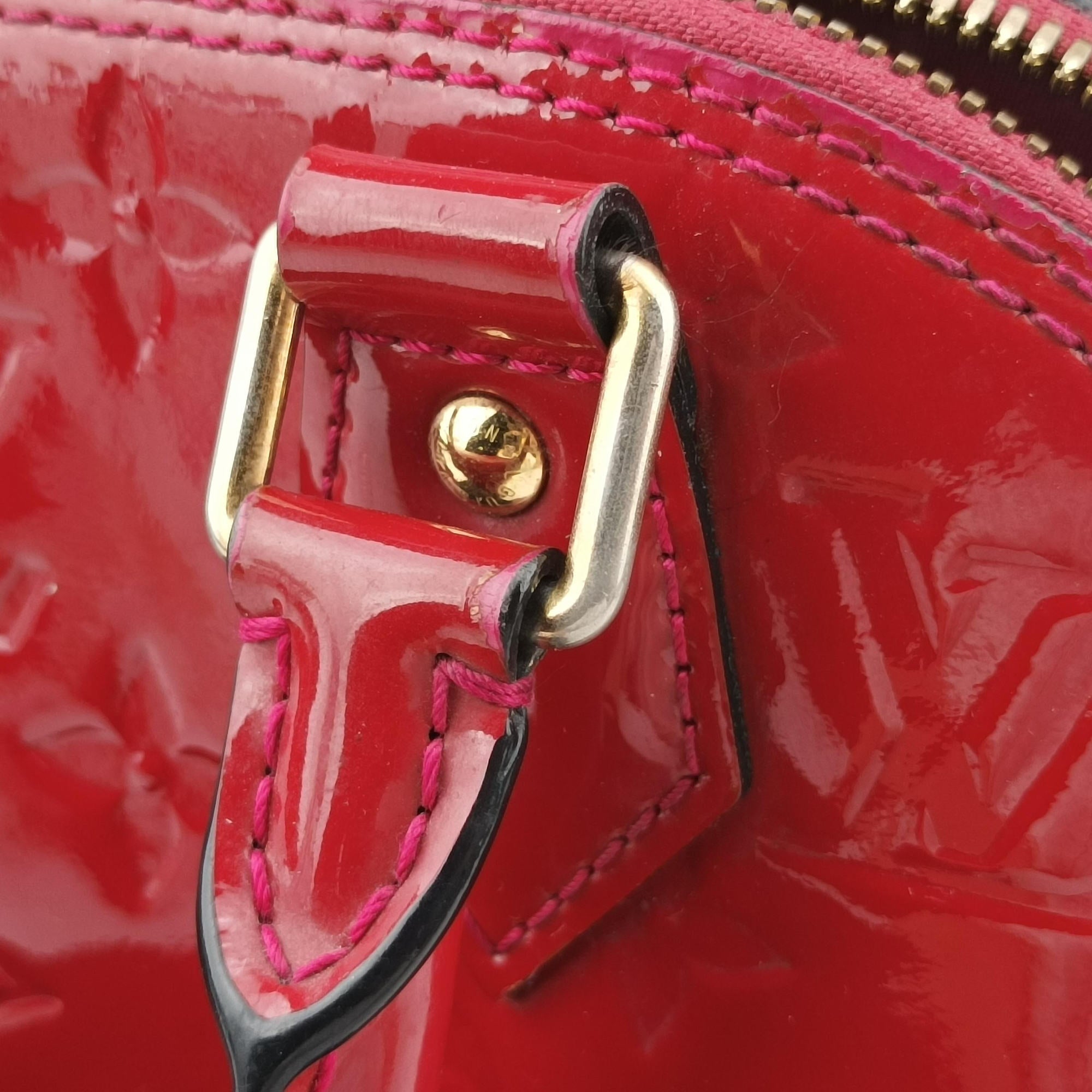 Pre-owned Louis Vuitton Alma BB pomme d'amour Vernis M91606 shoulderbag | stylenewstar