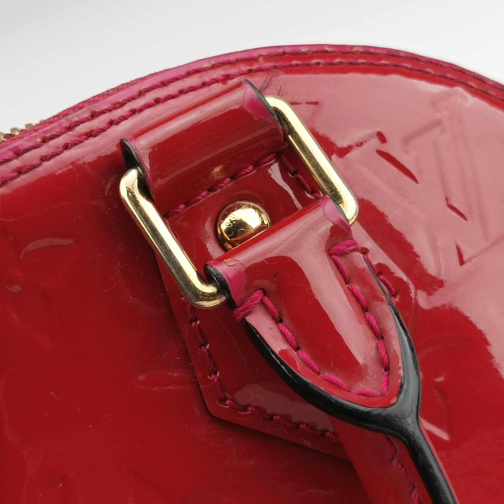 Pre-owned Louis Vuitton Alma BB pomme d'amour Vernis M91606 shoulderbag | stylenewstar