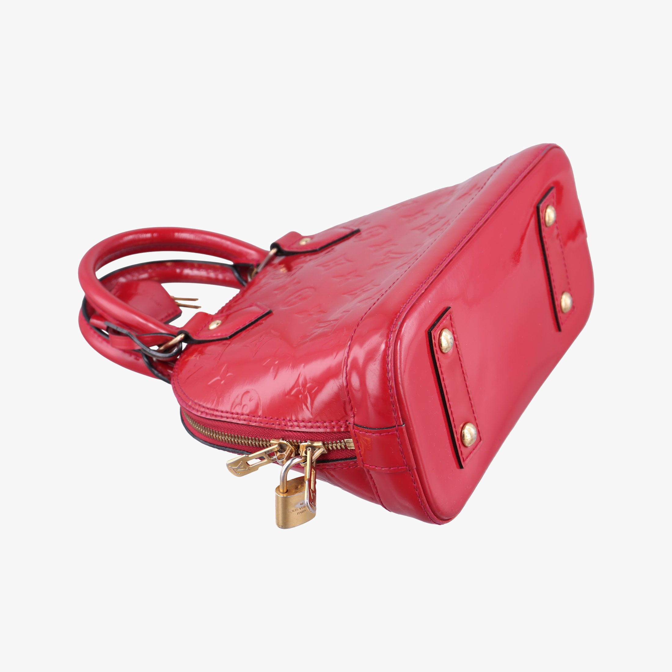Pre-owned Louis Vuitton Alma BB pomme d'amour Vernis M91606 shoulderbag | stylenewstar