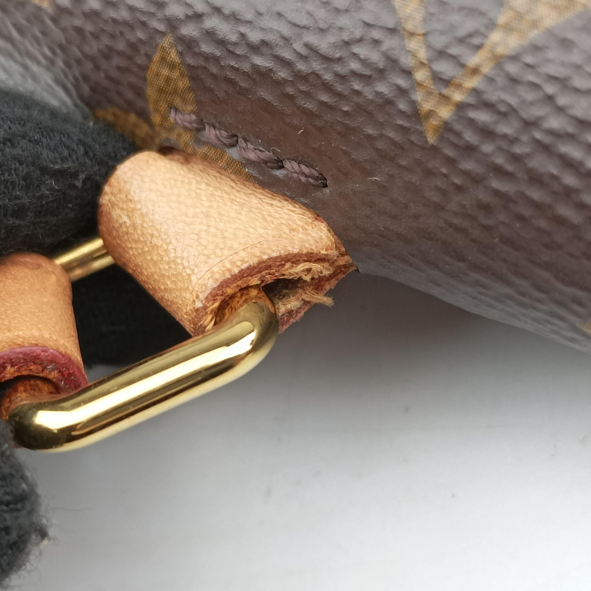 Pre-owned Louis Vuitton MARIGNAN Brown×COQUELICOT Monogram Canvas×calf leather M44544 shoulderbag | stylenewstar