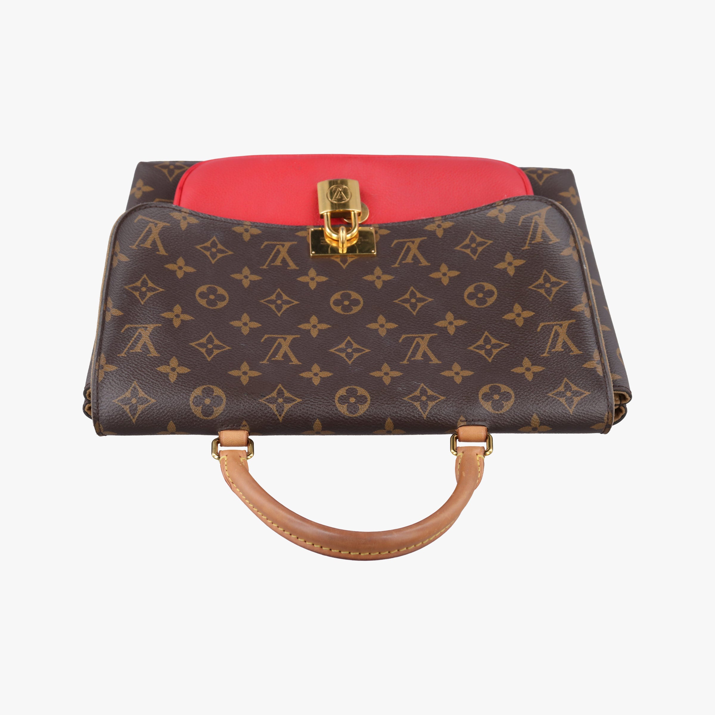 Pre-owned Louis Vuitton MARIGNAN Brown×COQUELICOT Monogram Canvas×calf leather M44544 shoulderbag | stylenewstar