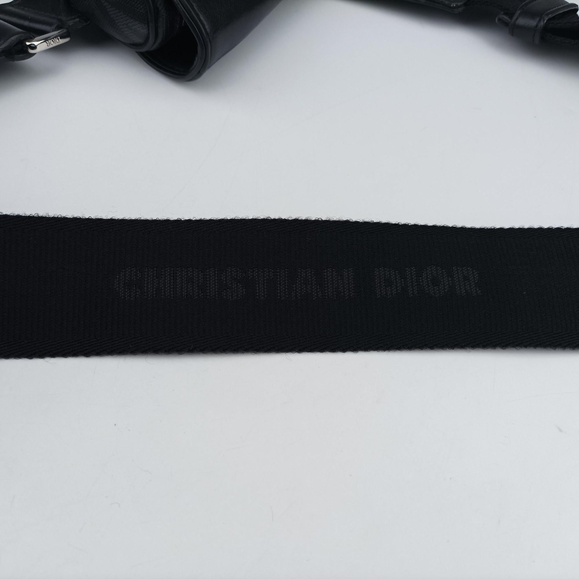 Secondhand Christian Dior Saddle Black×Blue Leather  crossbodybag | stylenewstar
