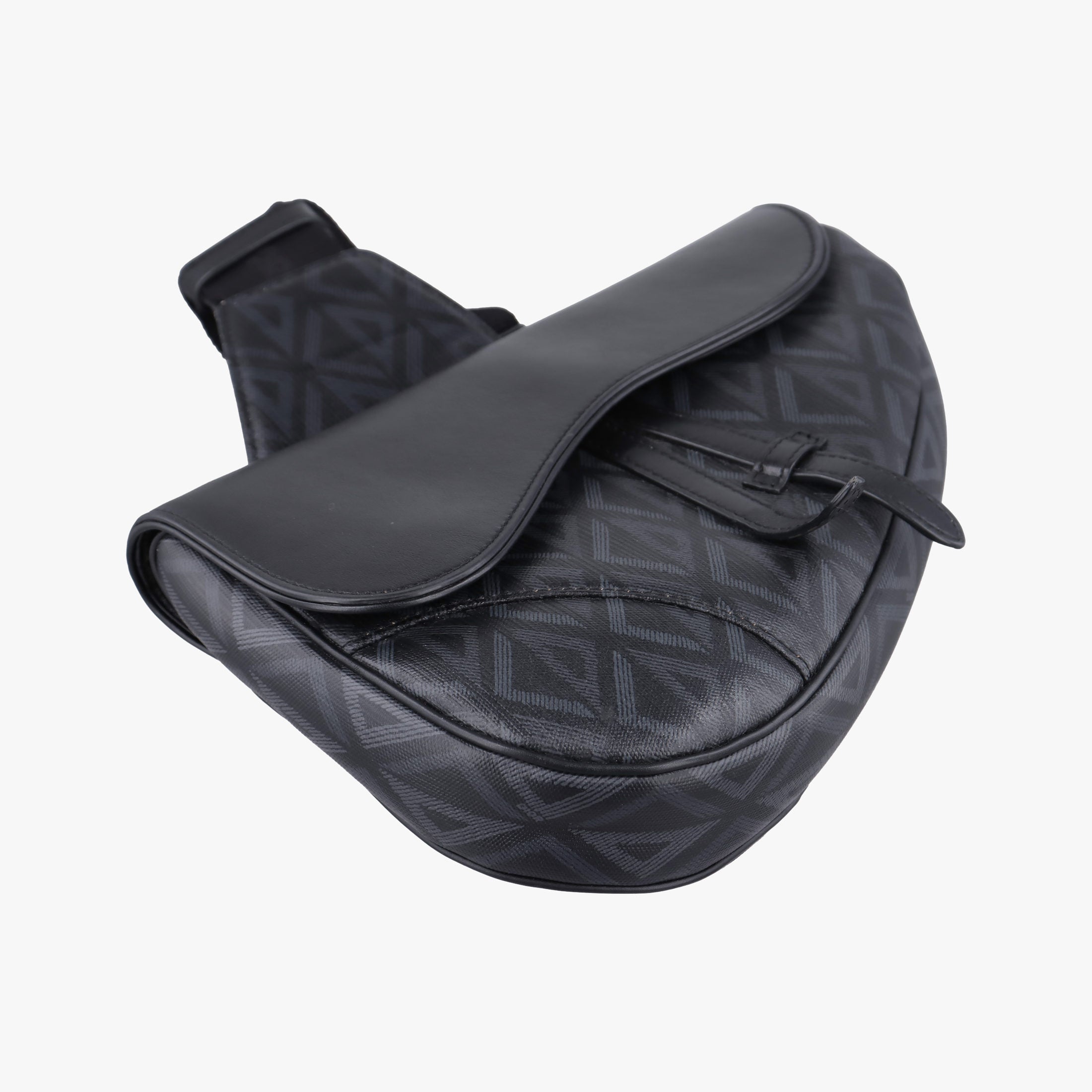 Secondhand Christian Dior Saddle Black×Blue Leather  crossbodybag | stylenewstar