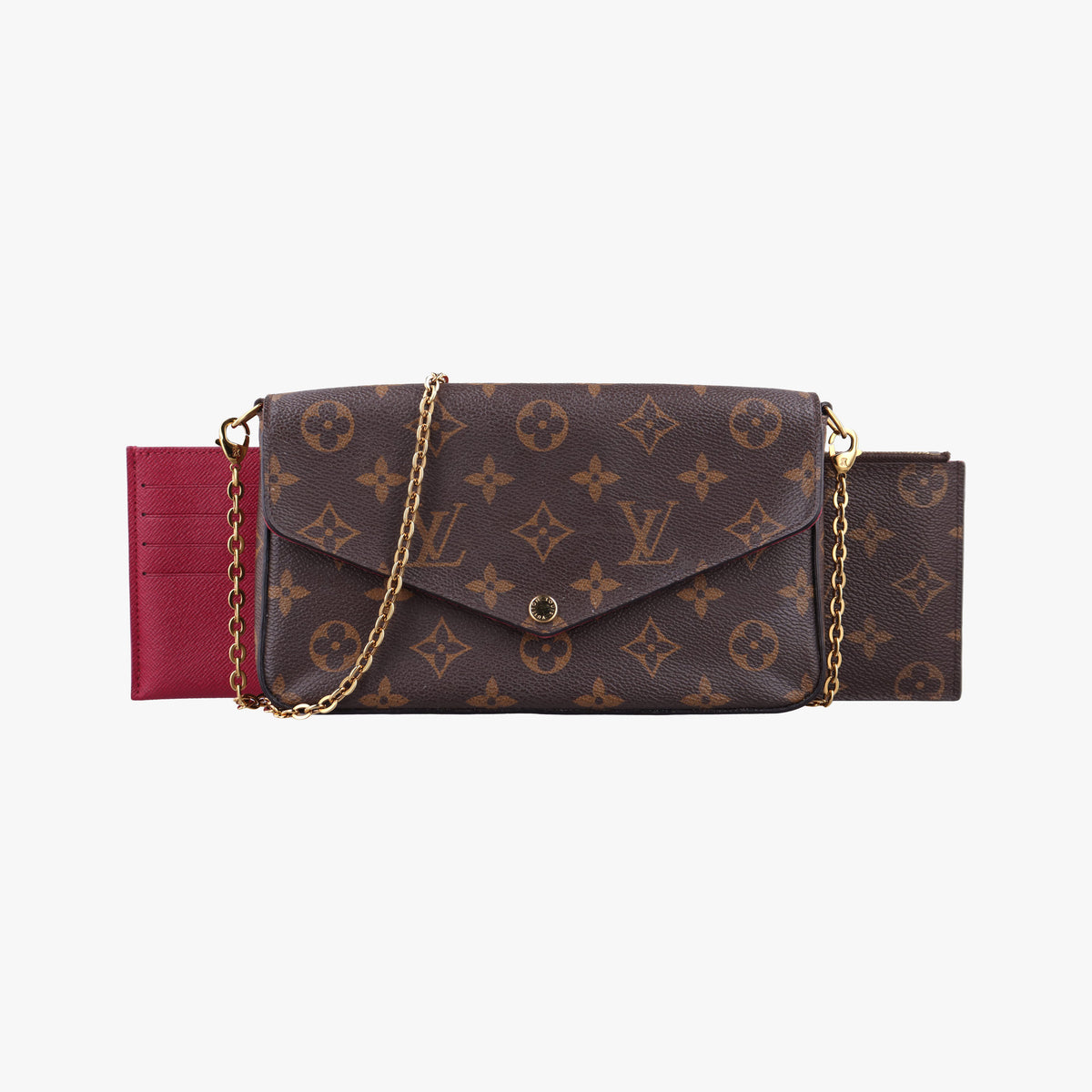Pre-owned Louis Vuitton Pochette Felicie Brown Monogram Canvas M61276 shoulderbag | stylenewstar