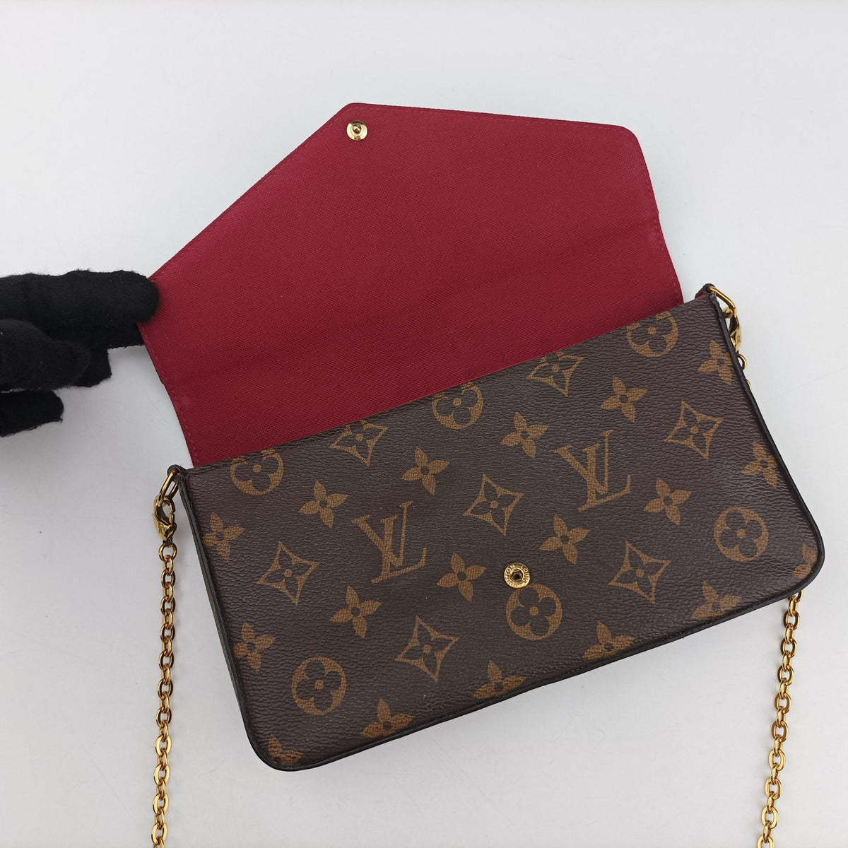 Pre-owned Louis Vuitton Pochette Felicie Brown Monogram Canvas M61276 shoulderbag | stylenewstar