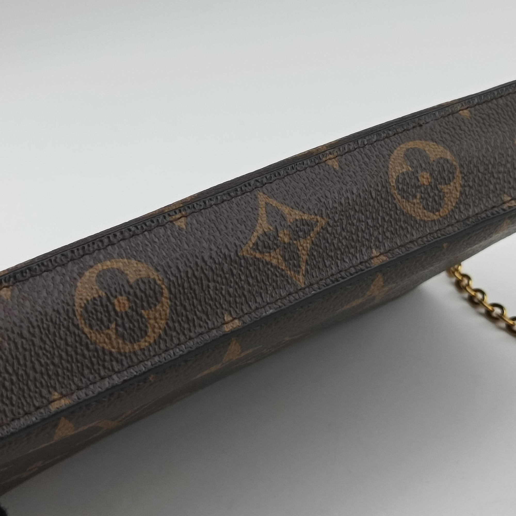 Pre-owned Louis Vuitton Pochette Felicie Brown Monogram Canvas M61276 shoulderbag | stylenewstar