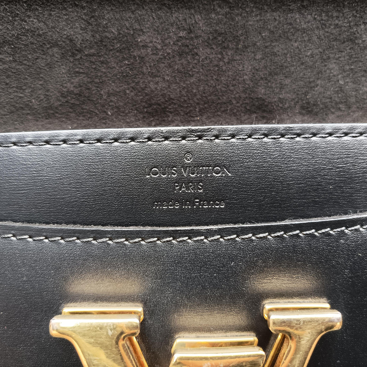 Pre-owned Louis Vuitton Pochette Louise GM Noir leather M51631 shoulderbag | stylenewstar