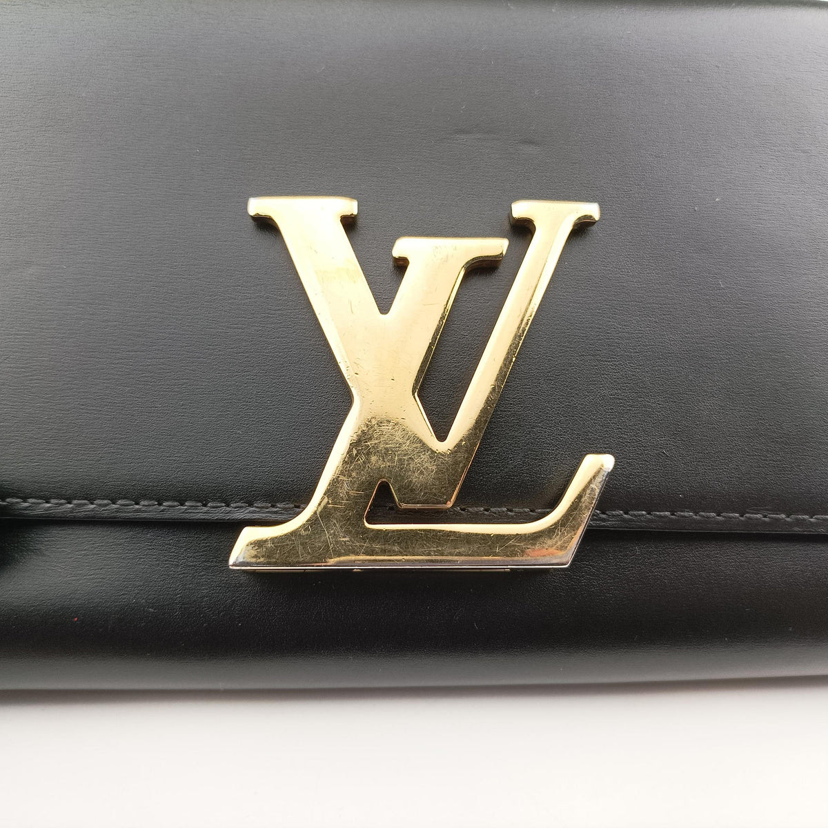 Pre-owned Louis Vuitton Pochette Louise GM Noir leather M51631 shoulderbag | stylenewstar