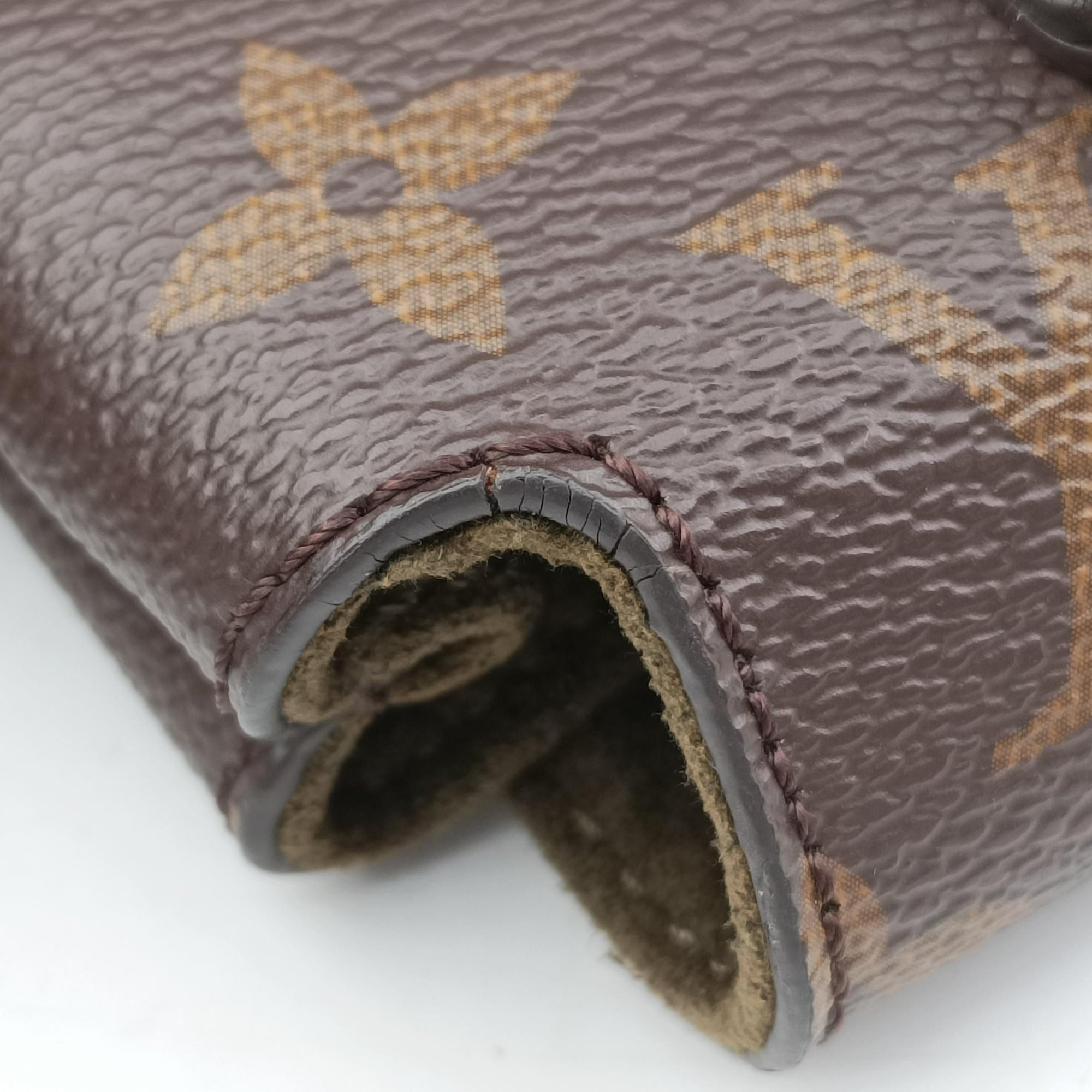 Pre-owned Louis Vuitton MARIGNAN brown×Khaki Monogram Canvas×calf leather M44286 shoulderbag | stylenewstar