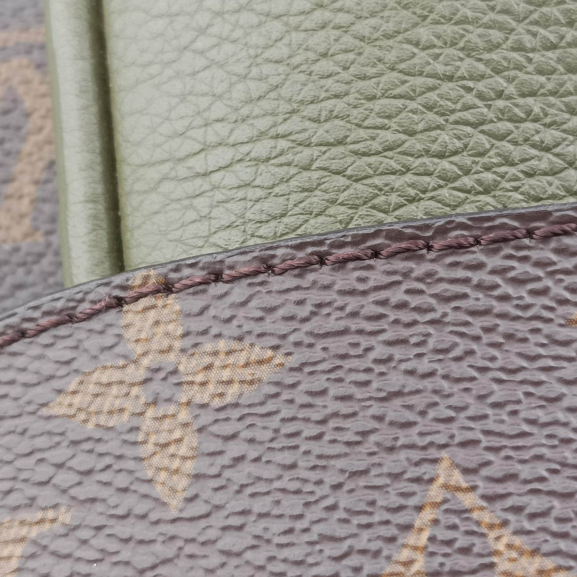 Pre-owned Louis Vuitton MARIGNAN brown×Khaki Monogram Canvas×calf leather M44286 shoulderbag | stylenewstar