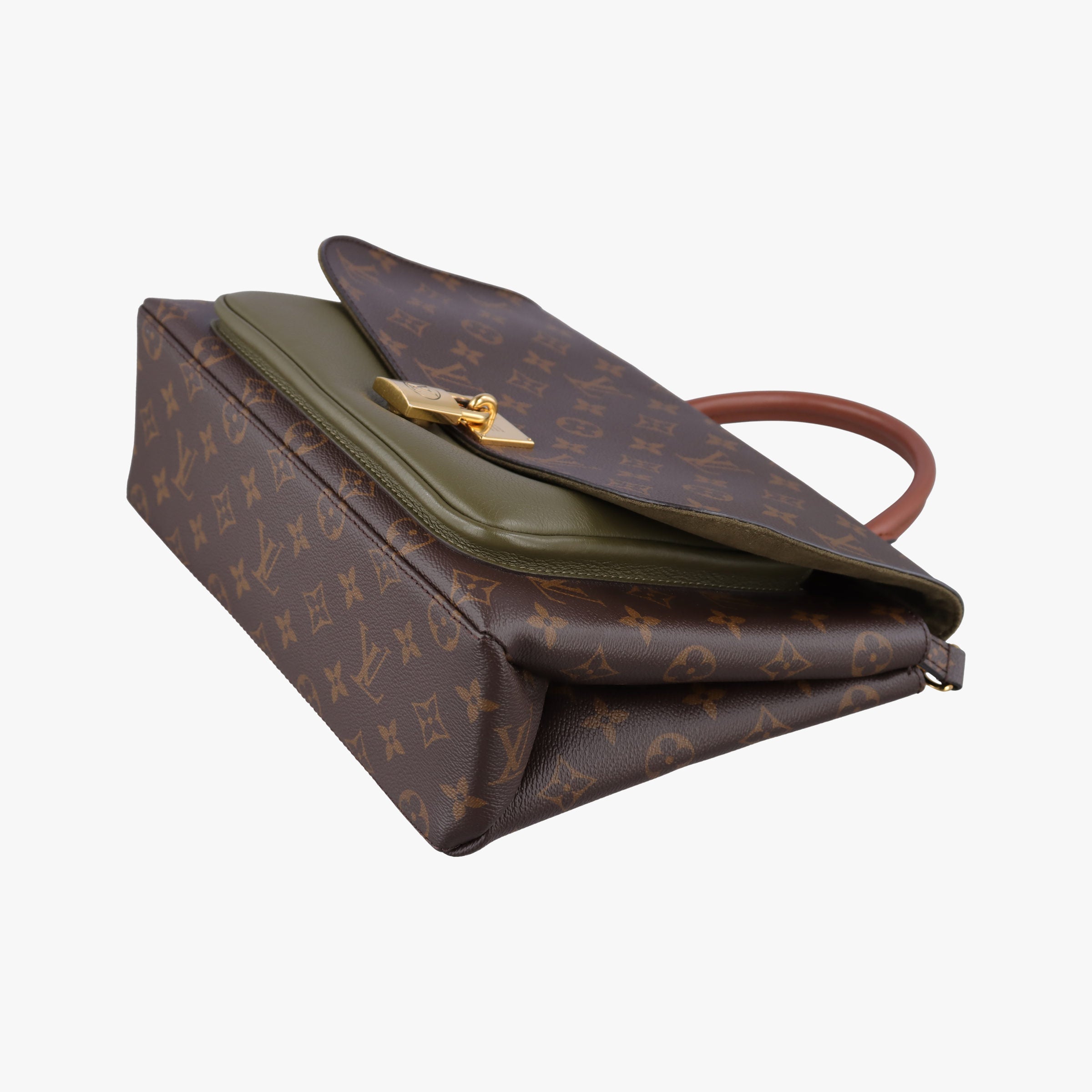 Pre-owned Louis Vuitton MARIGNAN brown×Khaki Monogram Canvas×calf leather M44286 shoulderbag | stylenewstar
