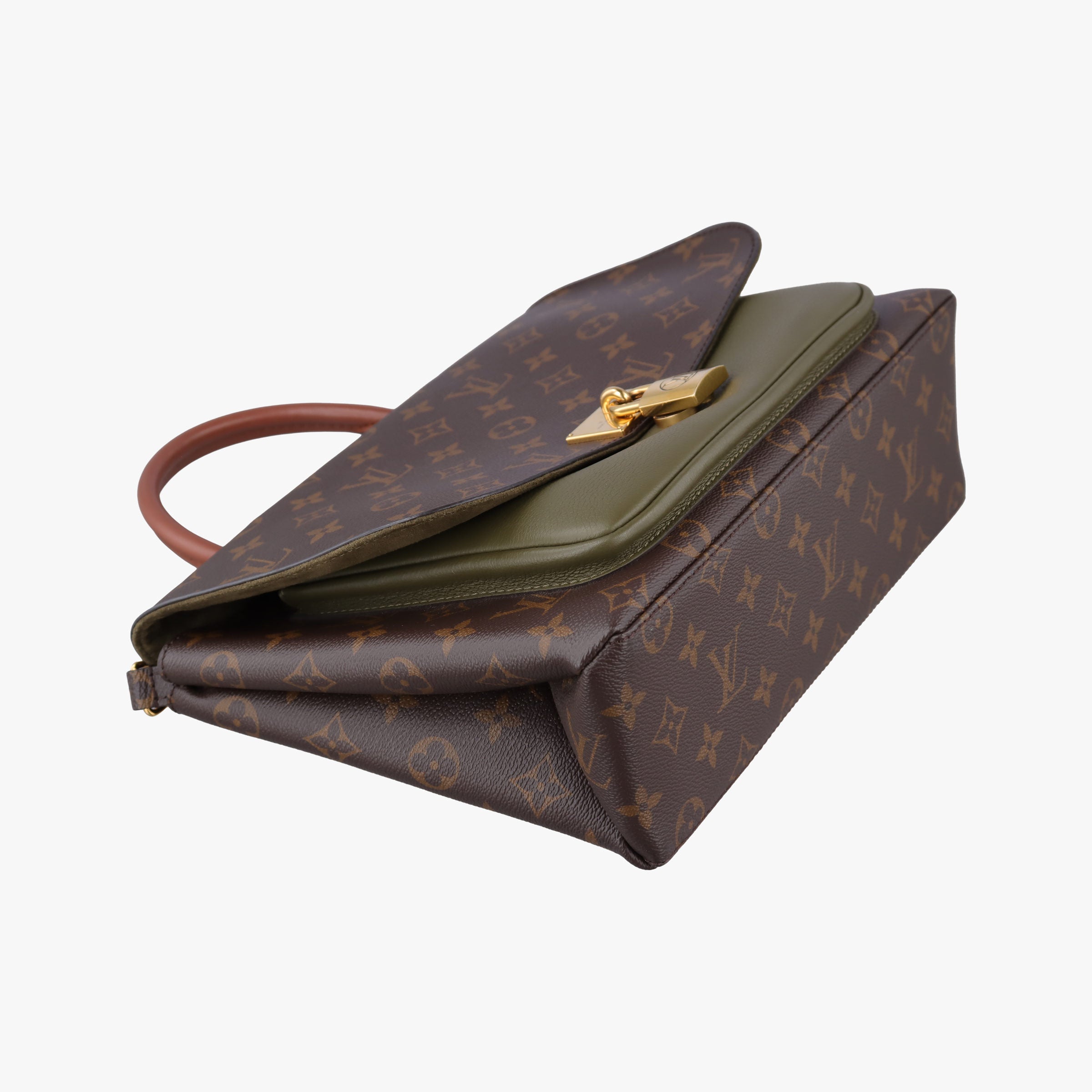 Pre-owned Louis Vuitton MARIGNAN brown×Khaki Monogram Canvas×calf leather M44286 shoulderbag | stylenewstar