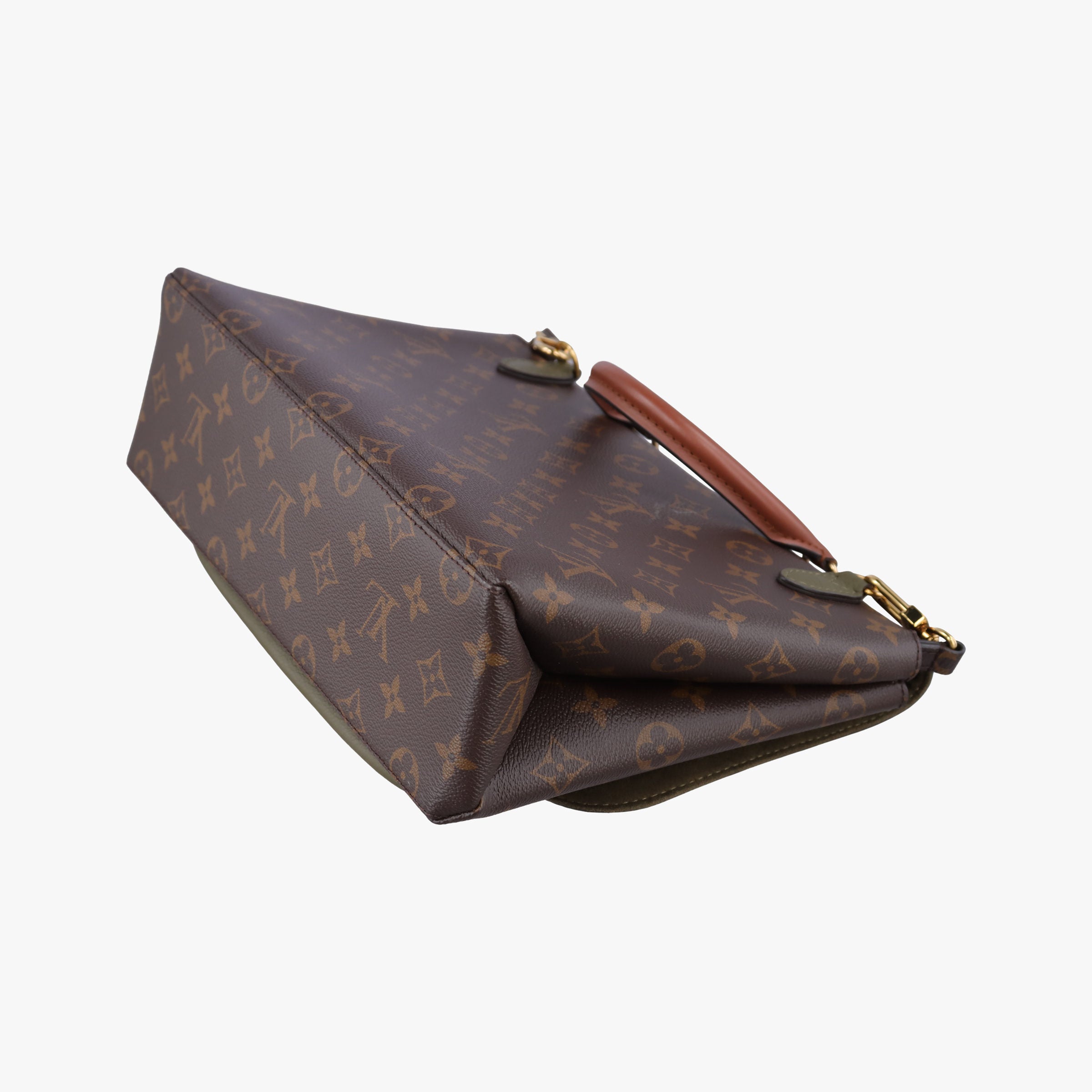 Pre-owned Louis Vuitton MARIGNAN brown×Khaki Monogram Canvas×calf leather M44286 shoulderbag | stylenewstar