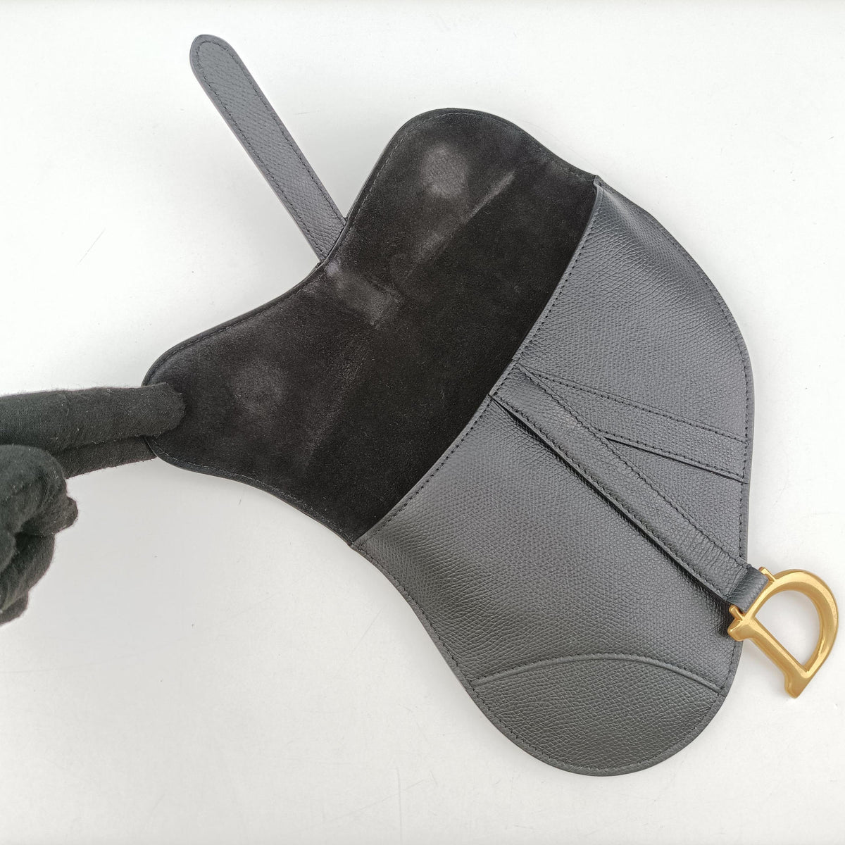 Pre-owned Christian Dior saddle Black leather  bum bag/waist bag | stylenewstar