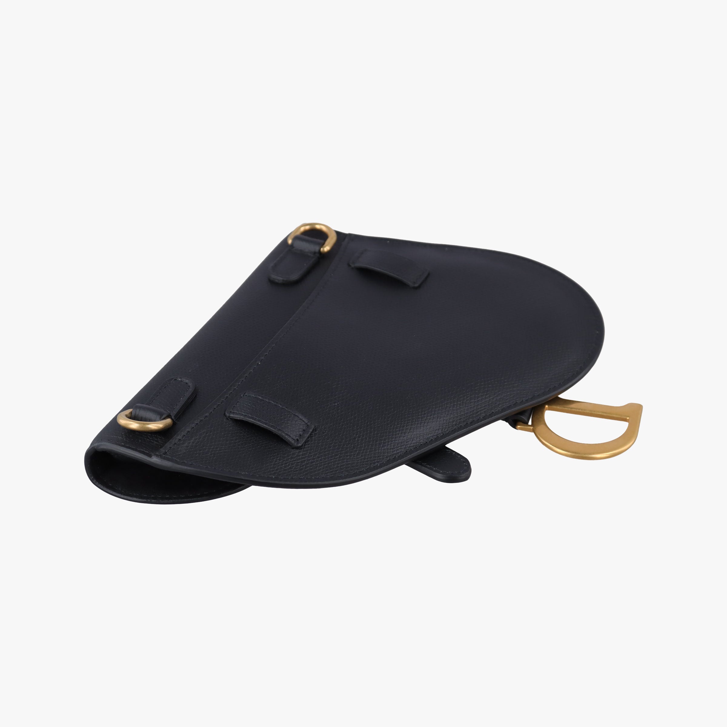 Pre-owned Christian Dior saddle Black leather  bum bag/waist bag | stylenewstar
