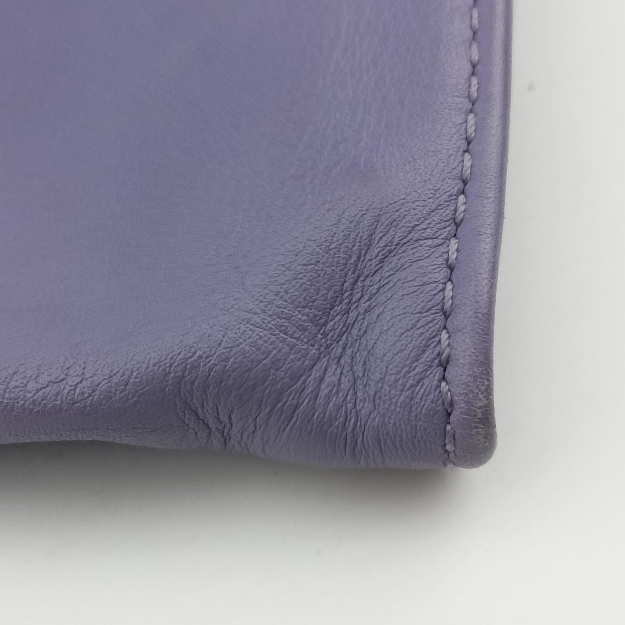 Pre-owned Bottega Veneta The TWIST Purple lambskin  clutchbag | stylenewstar