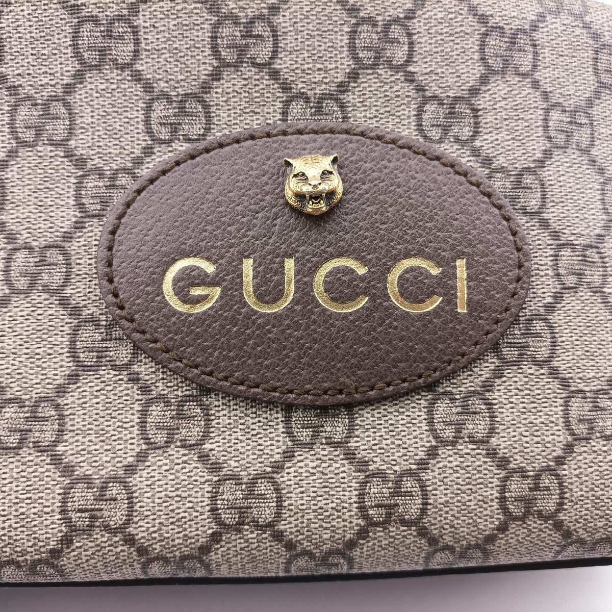 Pre-owned Gucci Neo Vintage Messenger beige×brown PVC coated canvas×Leather 476466 shoulderbag | stylenewstar